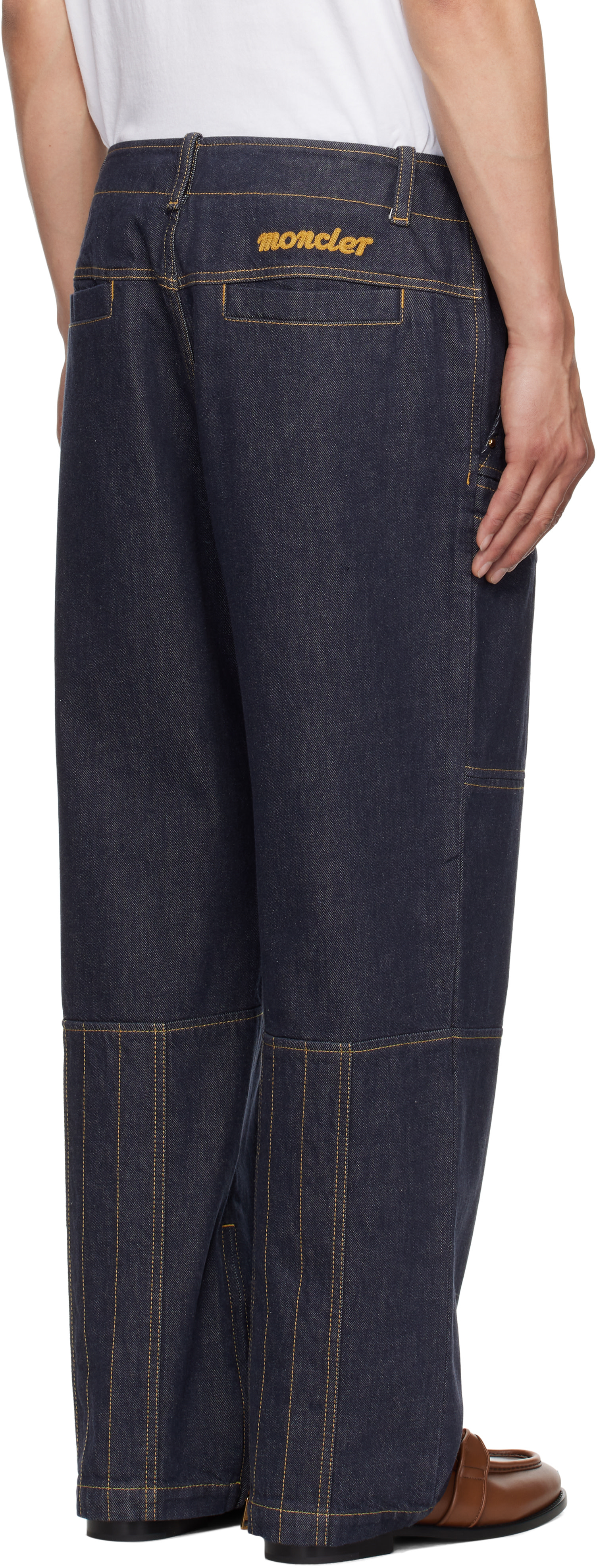 Moncler Genius: Mercedes-Benz by NIGO Blue Paneled Jeans | SSENSE