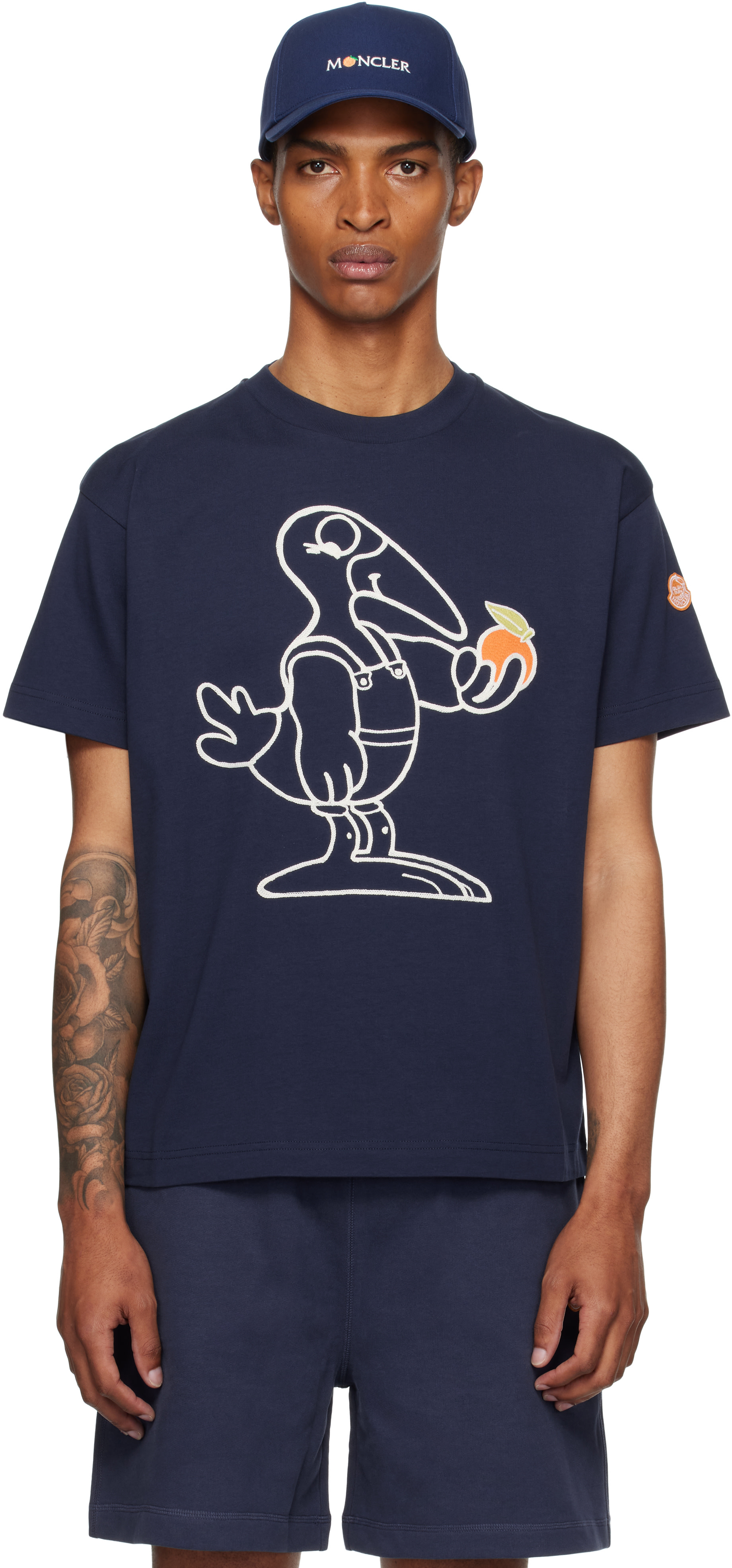 Moncler Genius: Moncler x Gilga Farm Navy Short Sleeve T-shirt