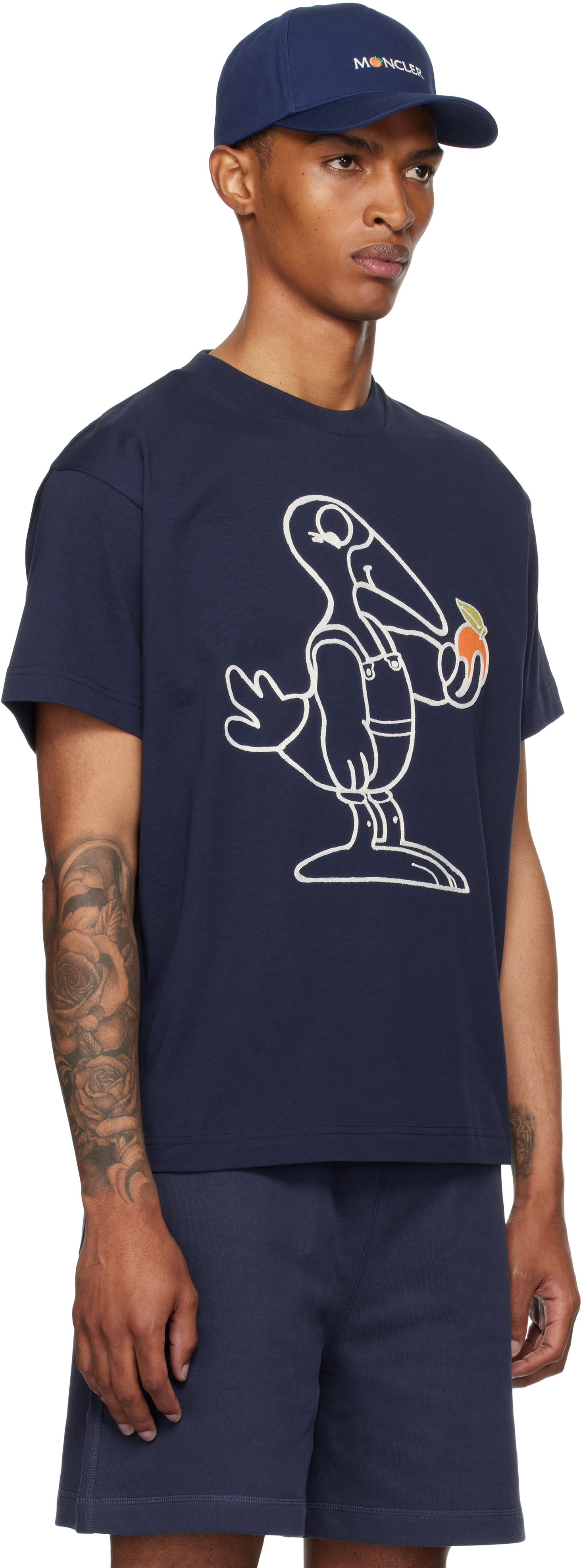 Moncler Genius: Moncler x Gilga Farm Navy Short Sleeve T-shirt