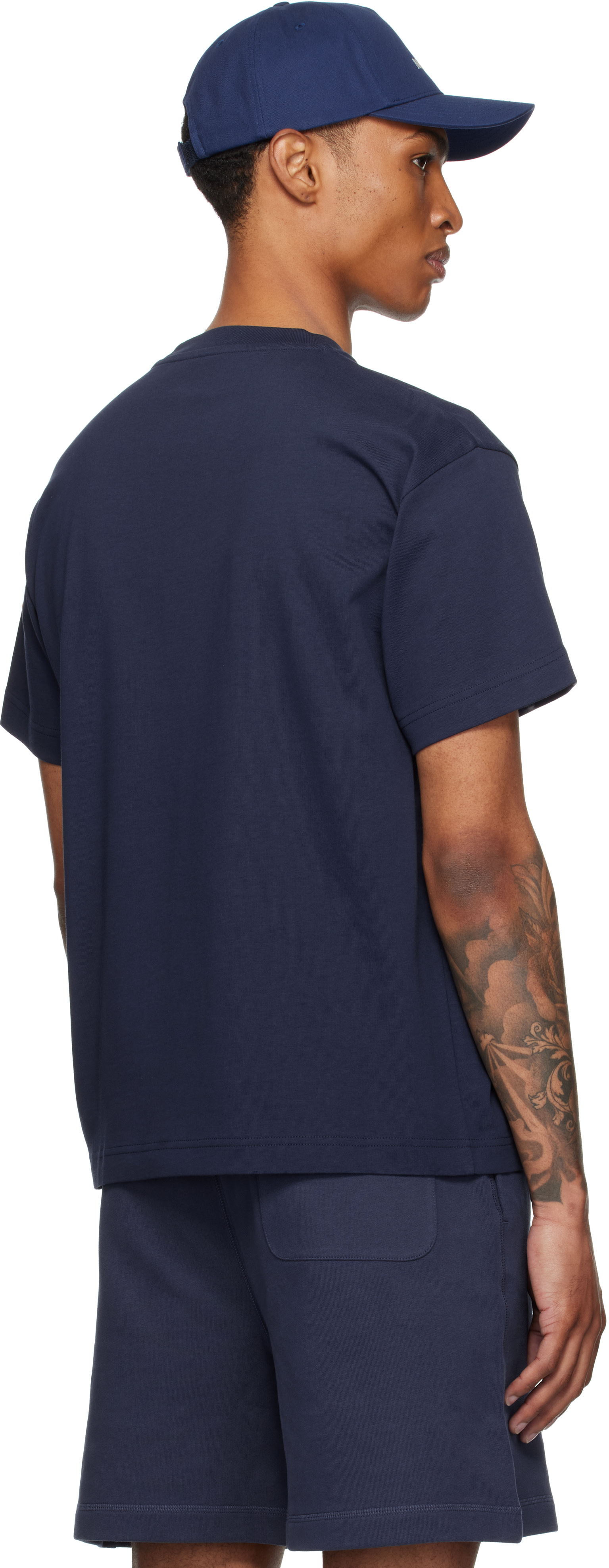 Moncler Genius: Moncler x Gilga Farm Navy Short Sleeve T-shirt