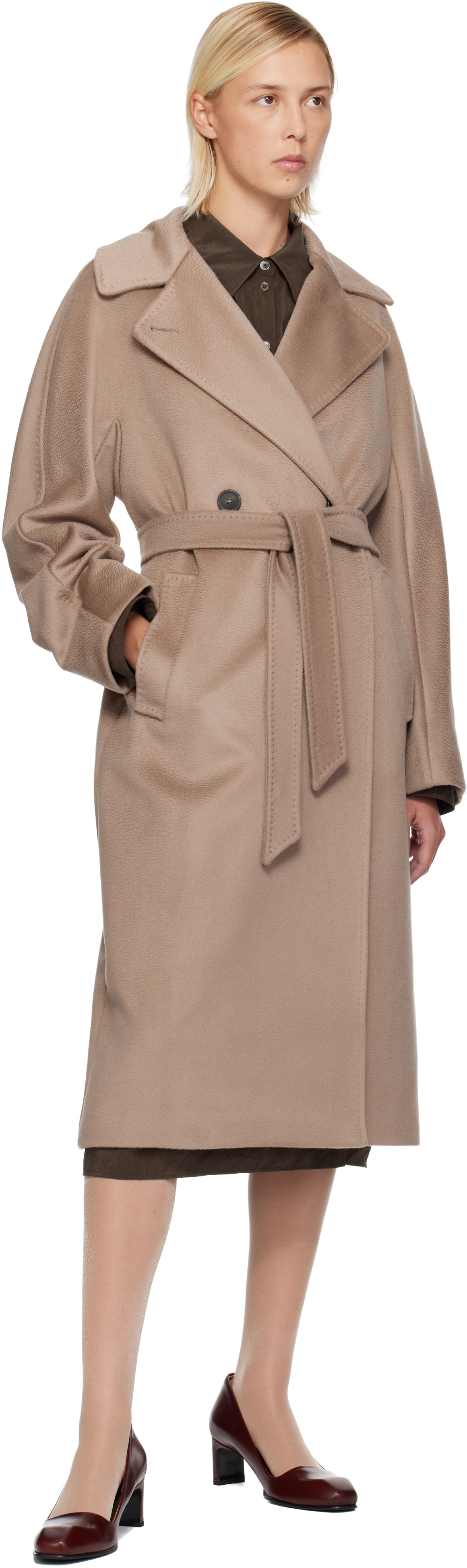 Weekend Max Mara: トープ Resina コート | SSENSE 日本