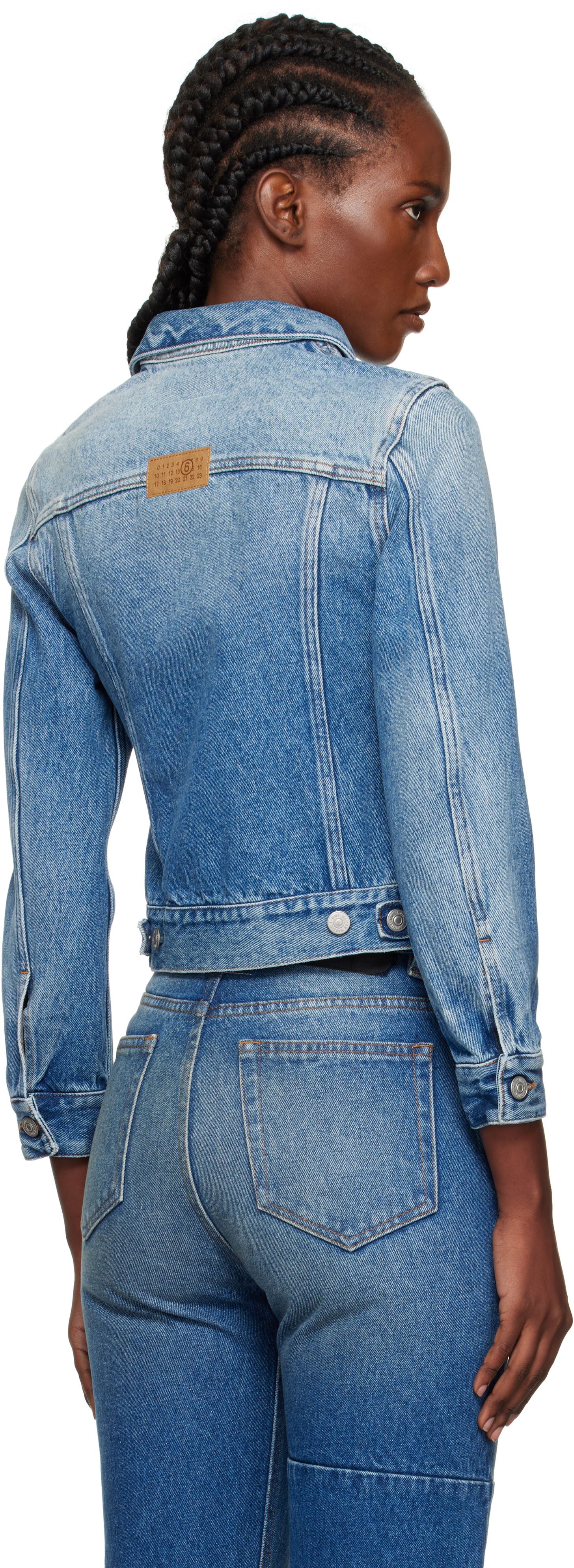 MM6 Maison Margiela - Blouson bleu en denim à coutres visibles