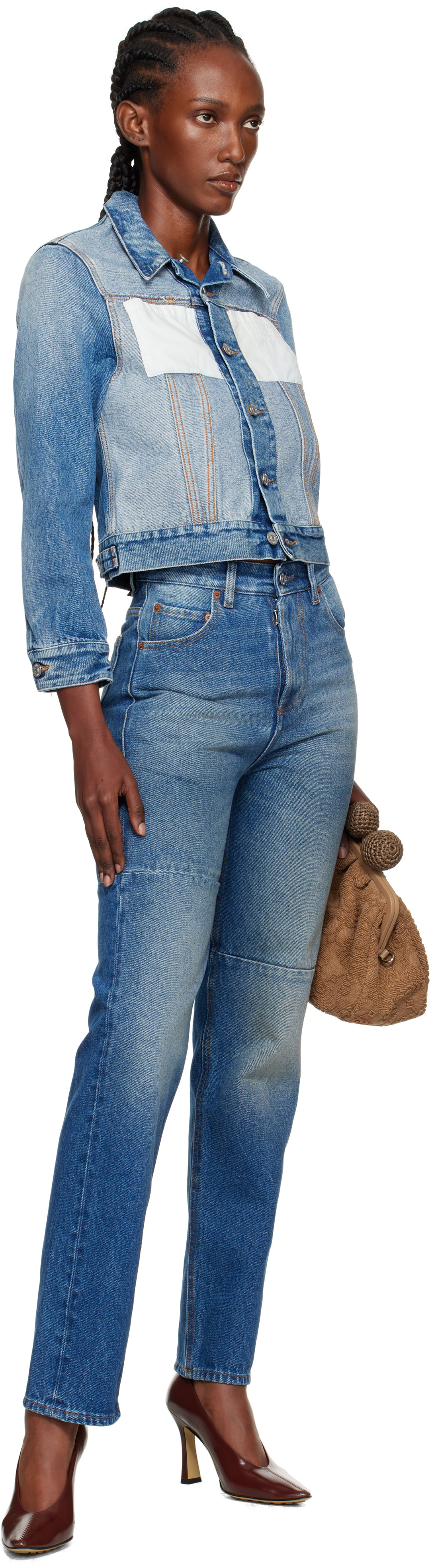 MM6 Maison Margiela - Blouson bleu en denim à coutres visibles