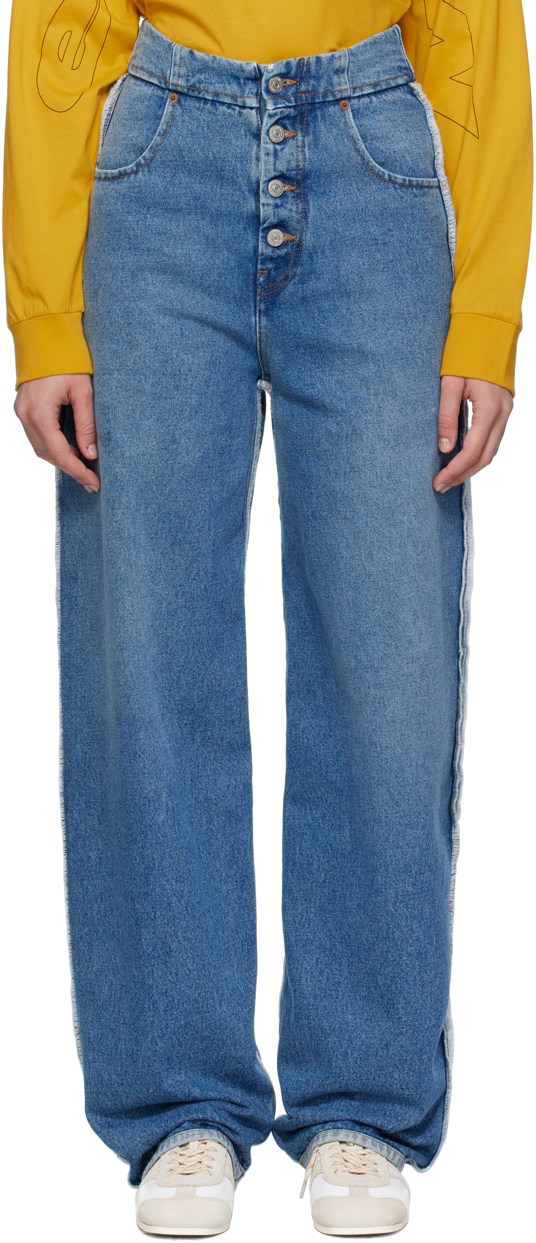 MM6 Maison Margiela - Jean bleu à bords bruts