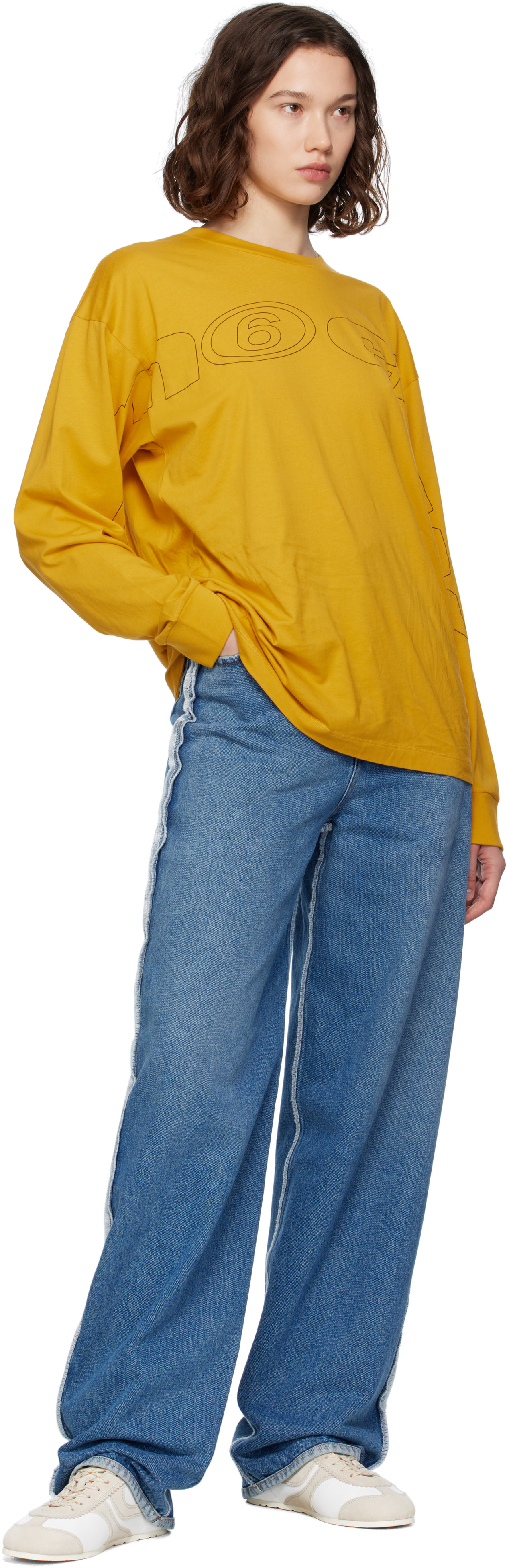 MM6 Maison Margiela - Jean bleu à bords bruts
