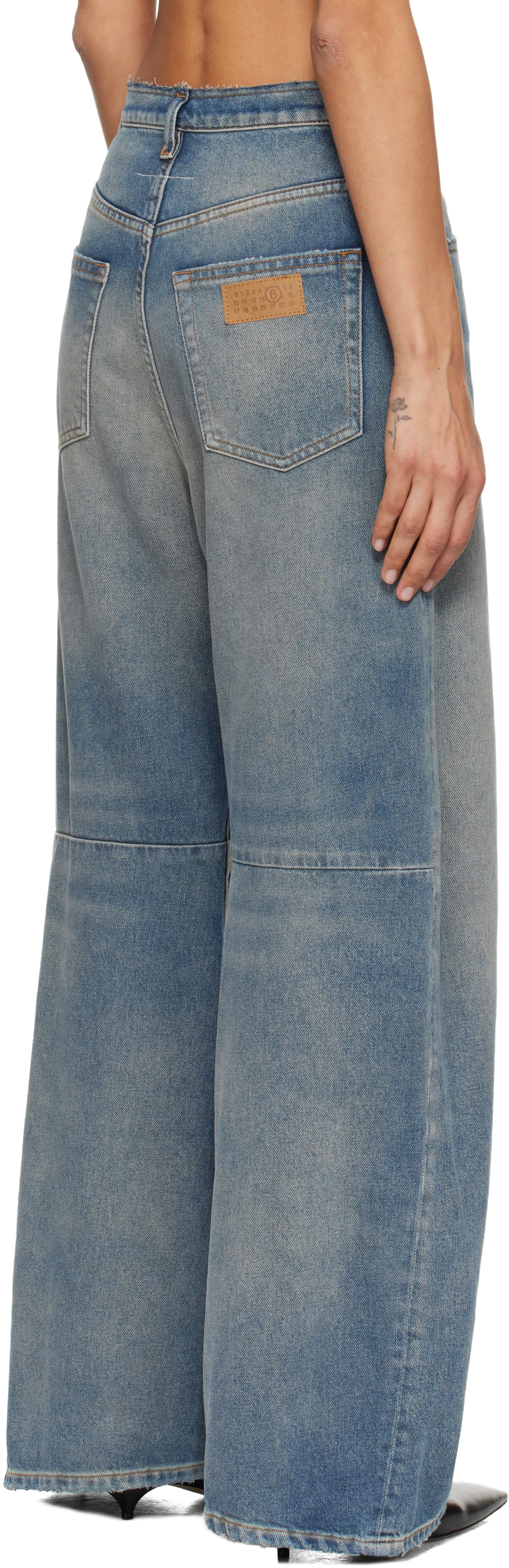 MM6 Maison Margiela: Blue Wide-Leg Jeans | SSENSE