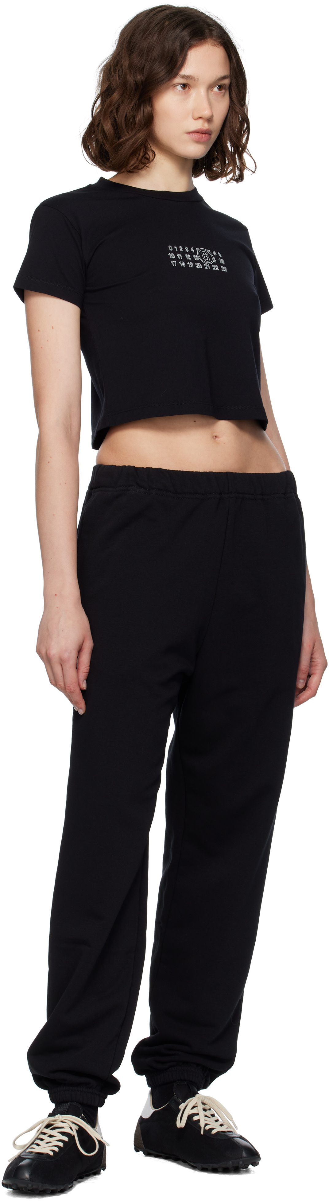MM6 Maison Margiela: Black Logo Sweatpants | SSENSE