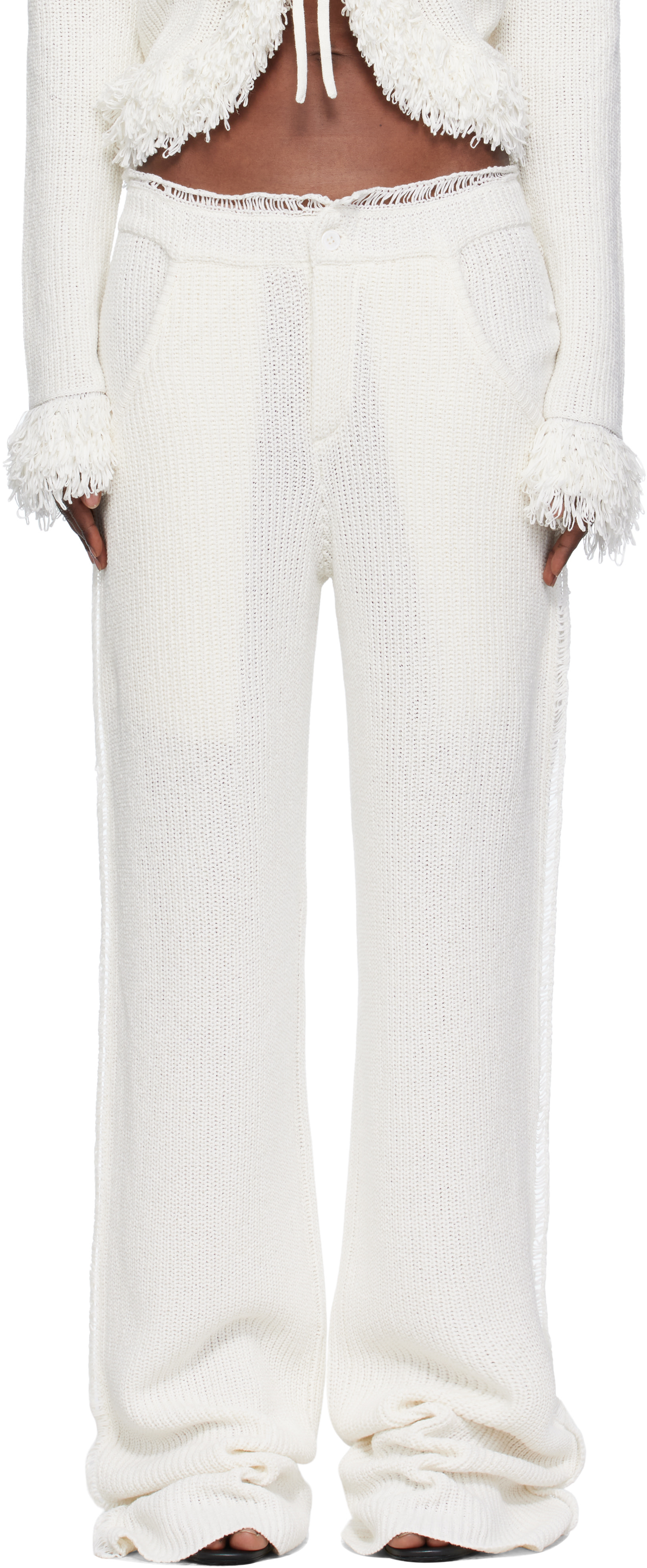 Aya Muse: White Mello Trousers | SSENSE