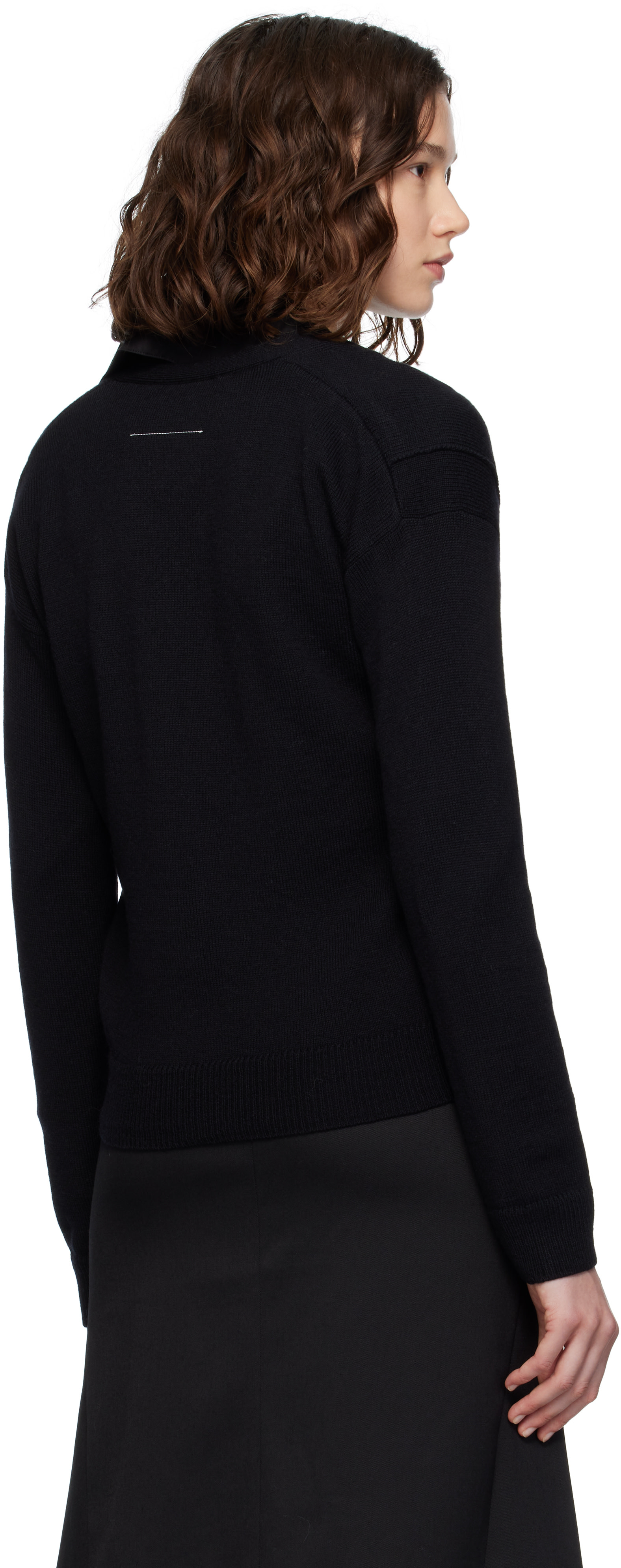 MM6 Maison Margiela: Black Wool Cardigan | SSENSE