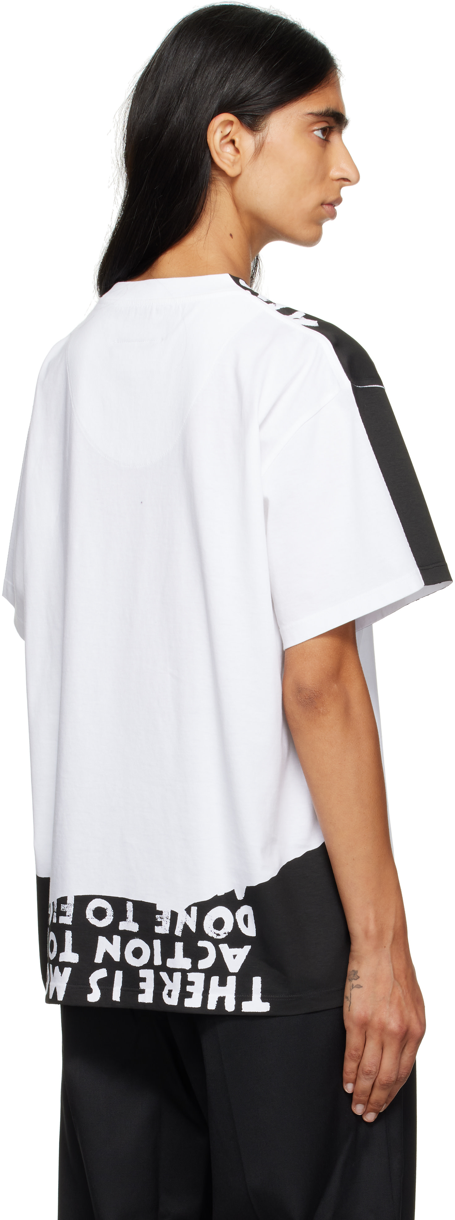 MM6 Maison Margiela: White & Black SIDA T-shirt | SSENSE