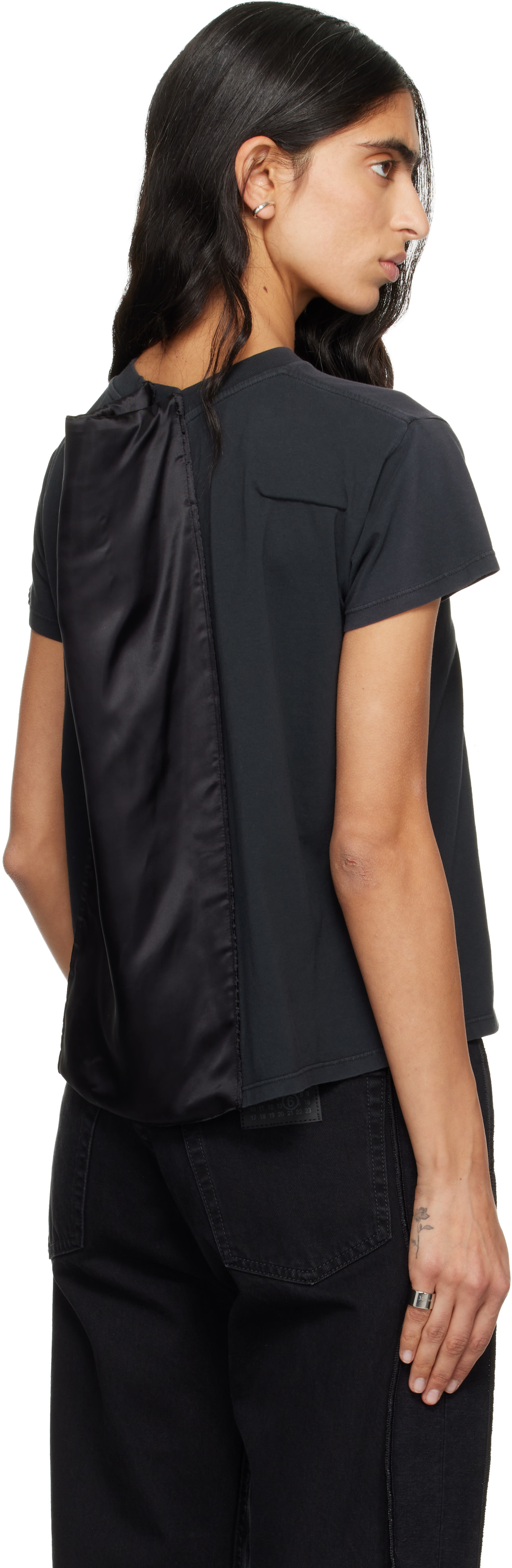 MM6 Maison Margiela: Black Cotton Jersey T-shirt | SSENSE