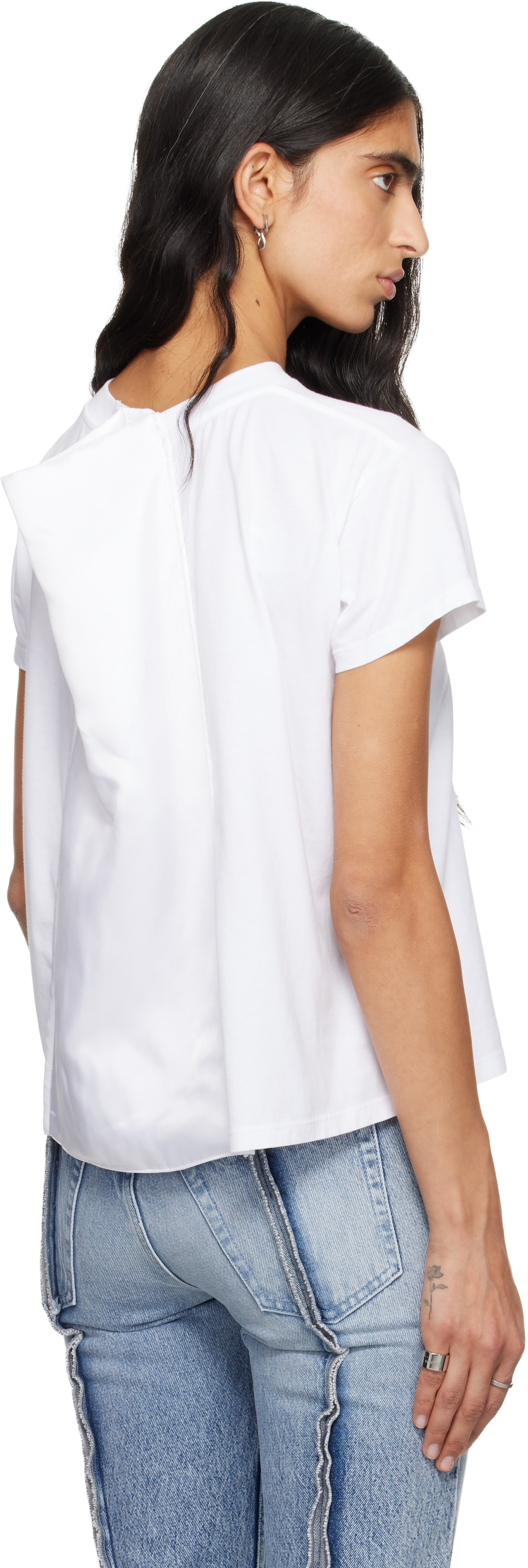 MM6 Maison Margiela: ホワイト コットンジャージ Tシャツ | SSENSE 日本
