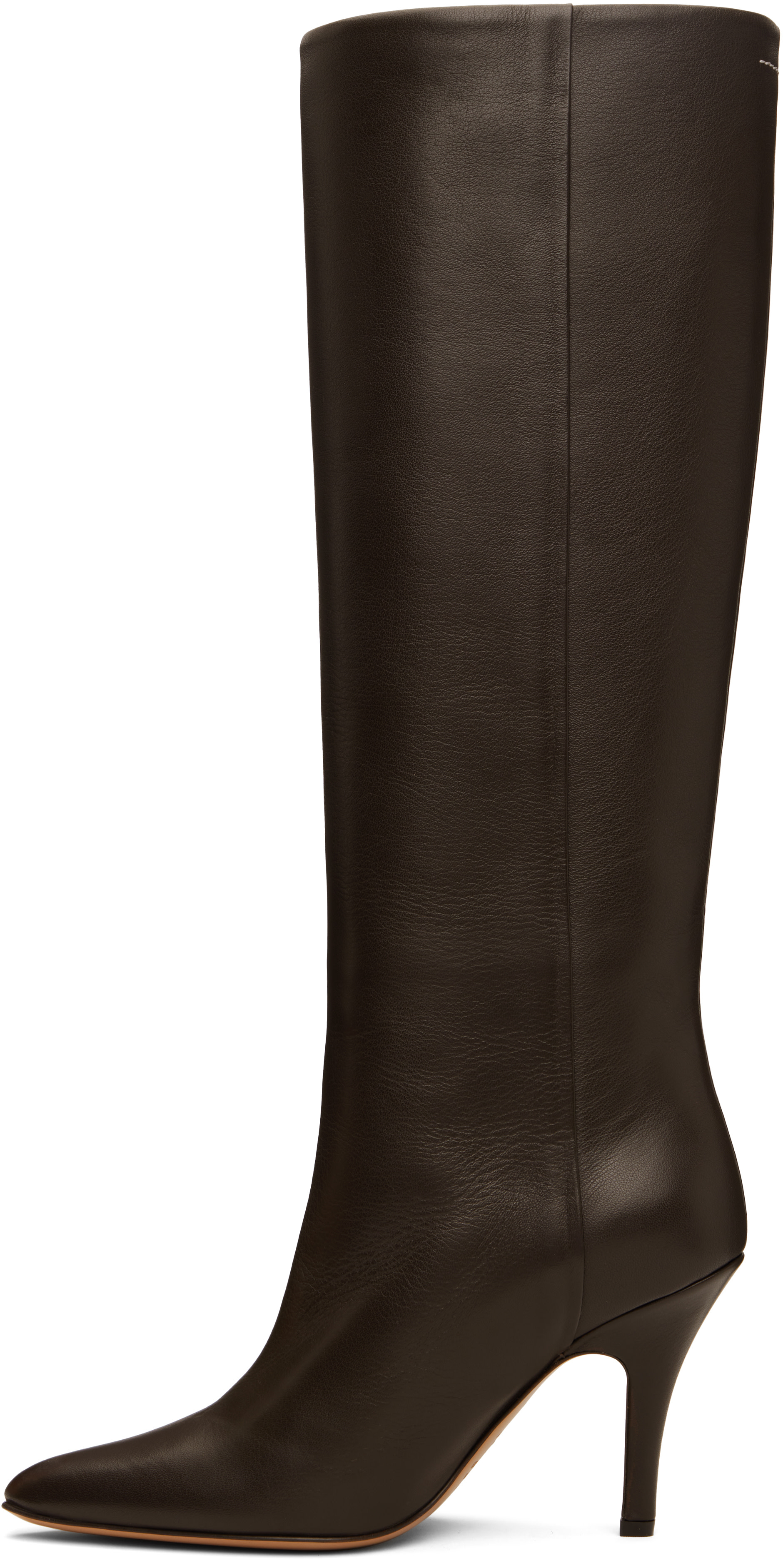 16日9時迄❣️MM6 Maison margiela BOOTS 39 MM6 Maison Margiela: Brown Architype Knee High Tall Boots | SSENSE