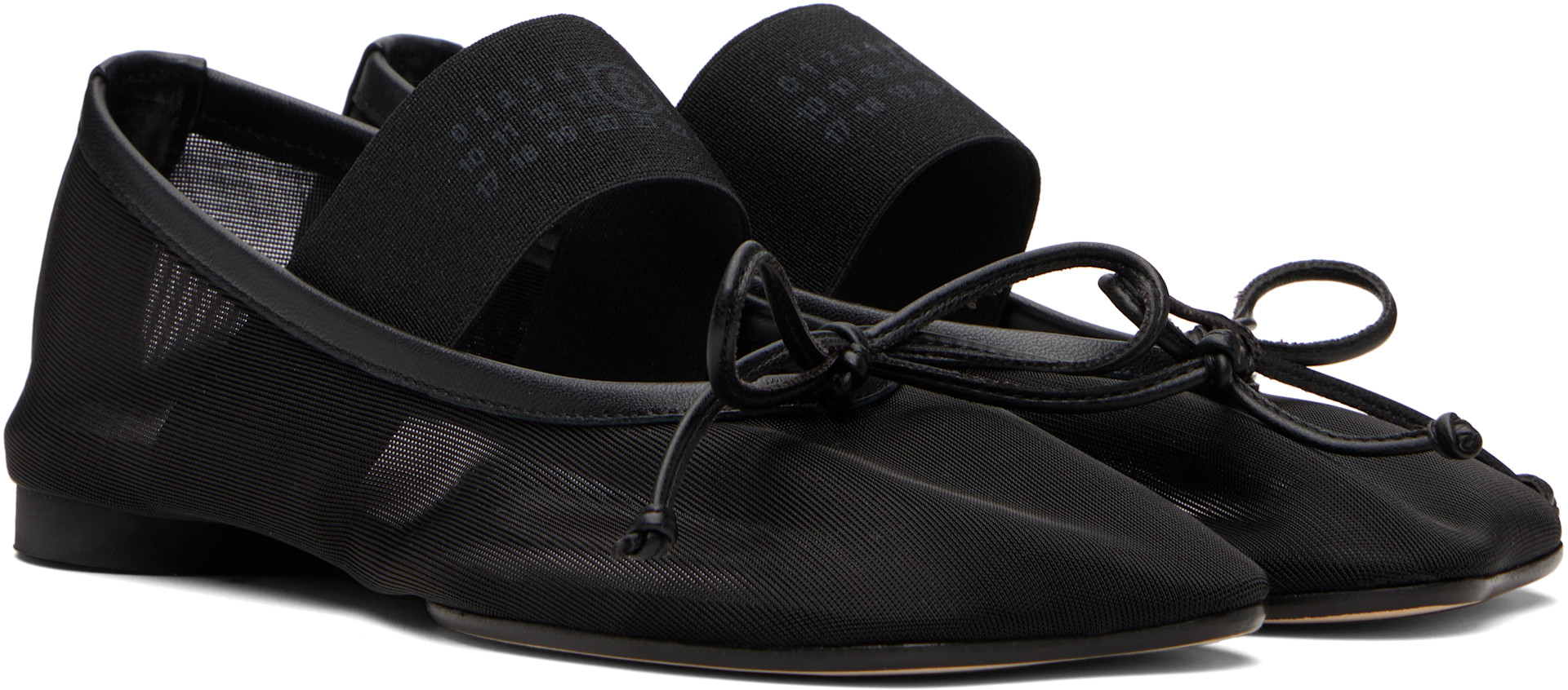 MM6 Maison Margiela: Black Anatomic Numeric Ballerina Flats | SSENSE