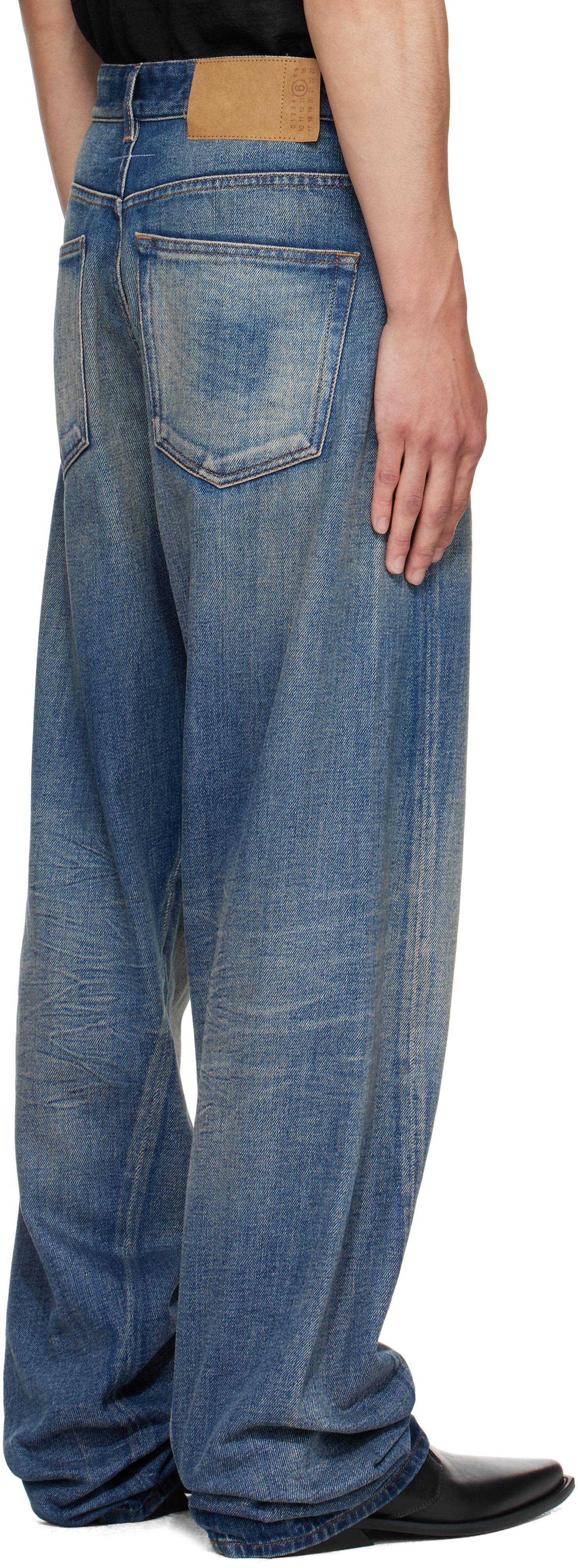 MM6 Maison Margiela: Blue Wide-Leg Jeans | SSENSE