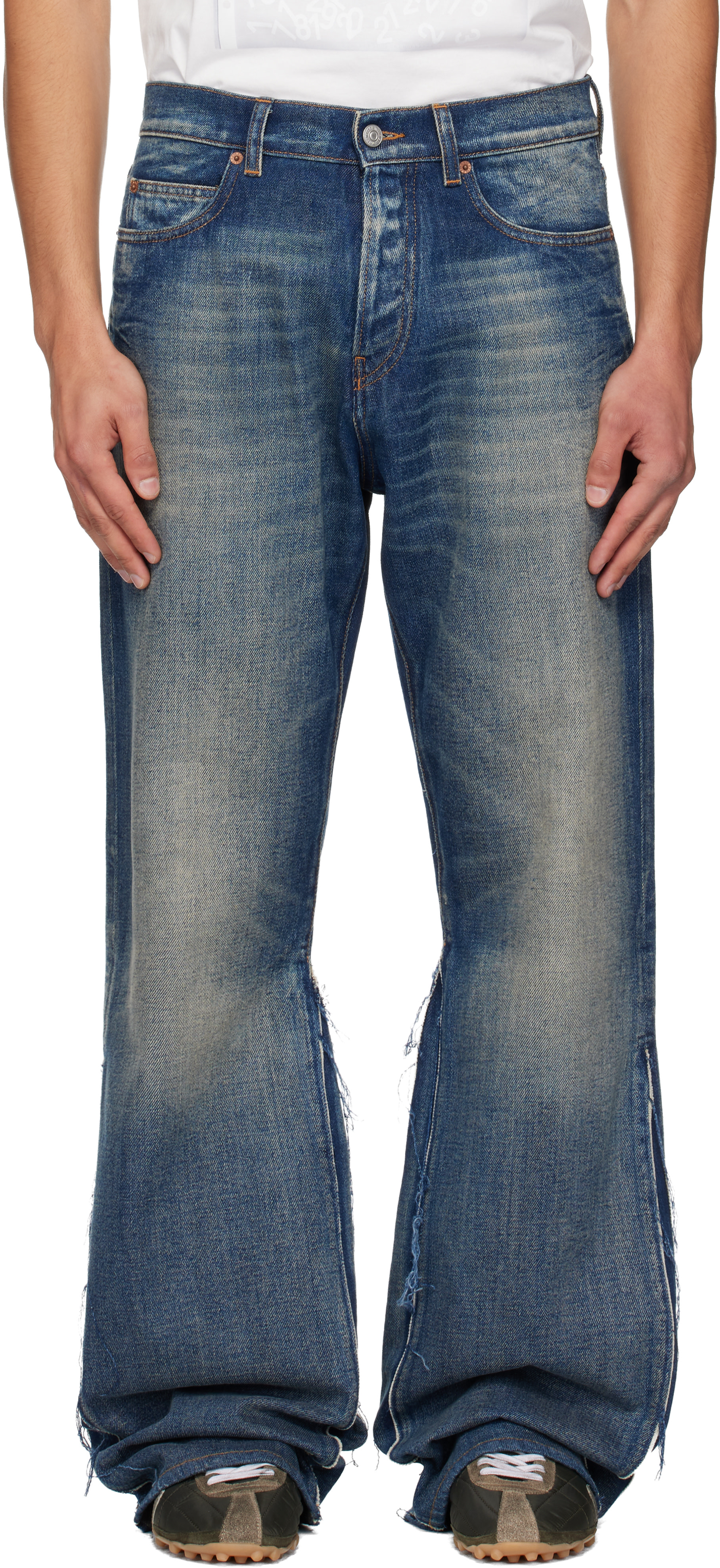 MM6 Maison Margiela: Blue Flared Jeans | SSENSE Germany MM6 Maison Margiela: Blue Flared Jeans | SSENSE Germany