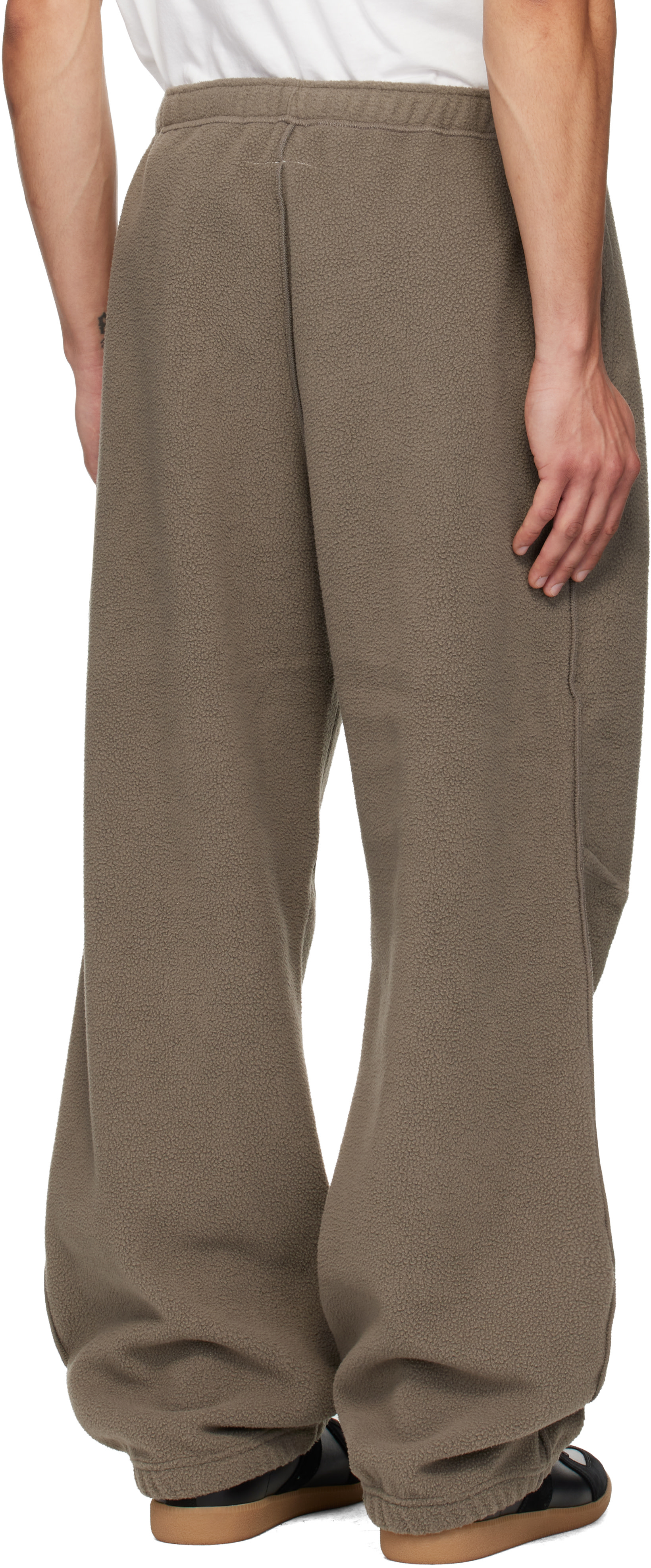 MM6 Maison Margiela: Taupe Sherpa Fleece Sweatpants | SSENSE