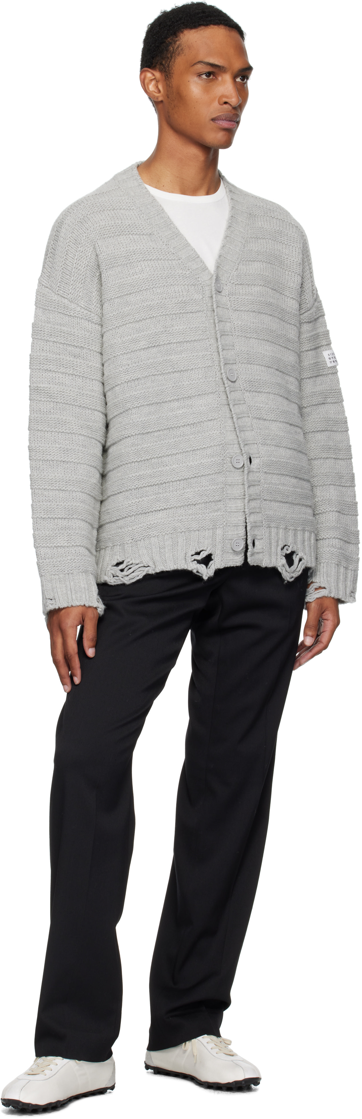 MM6 Maison Margiela: Black Fleece Trim Trousers | SSENSE