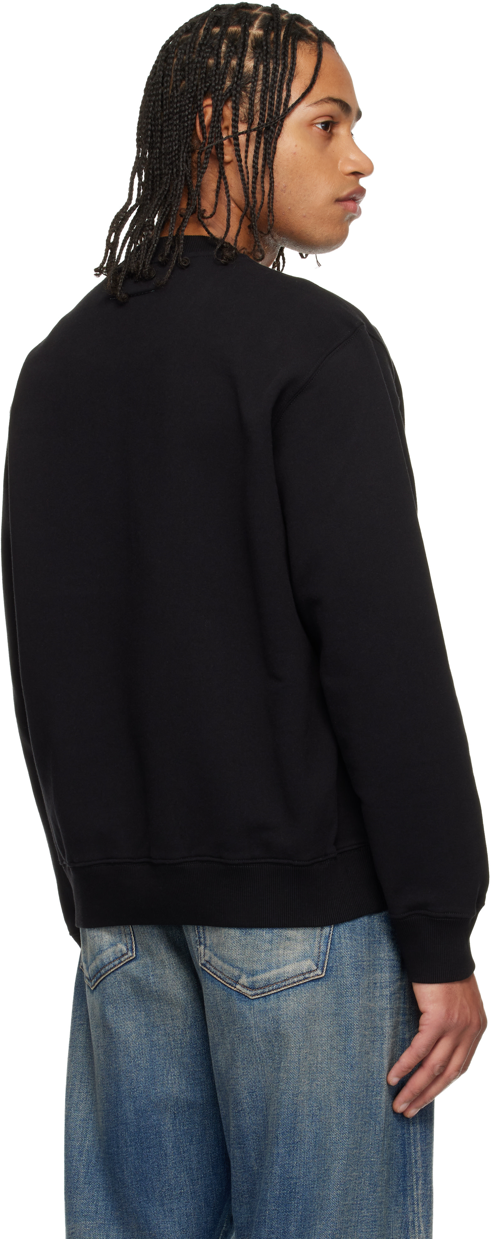 MM6 Maison Margiela: Black Printed-Logo Sweatshirt | SSENSE