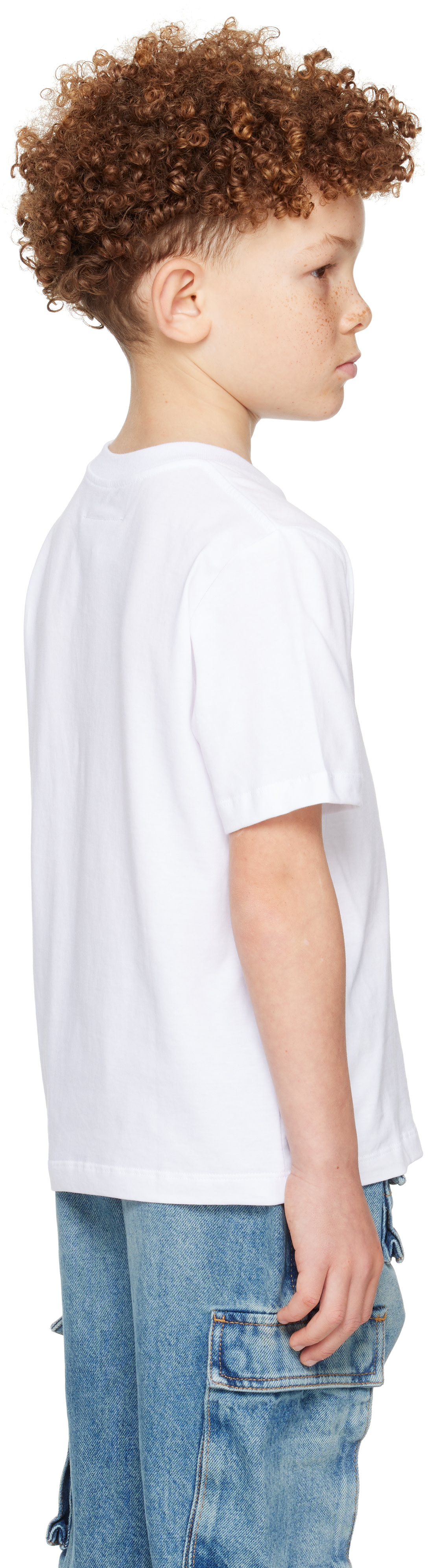 MM6 Maison Margiela: Kids White Printed-Logo T-shirt | SSENSE