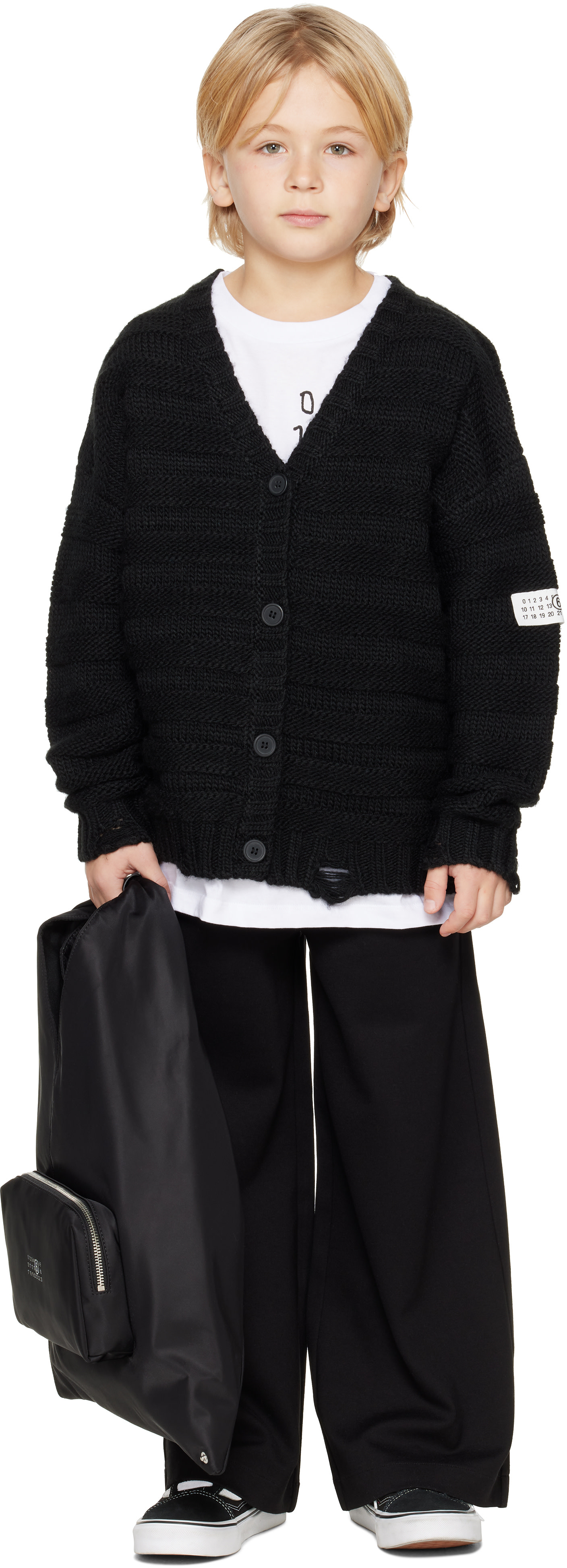 MM6 Maison Margiela: Kids Black Triangle Pocket Tote | SSENSE
