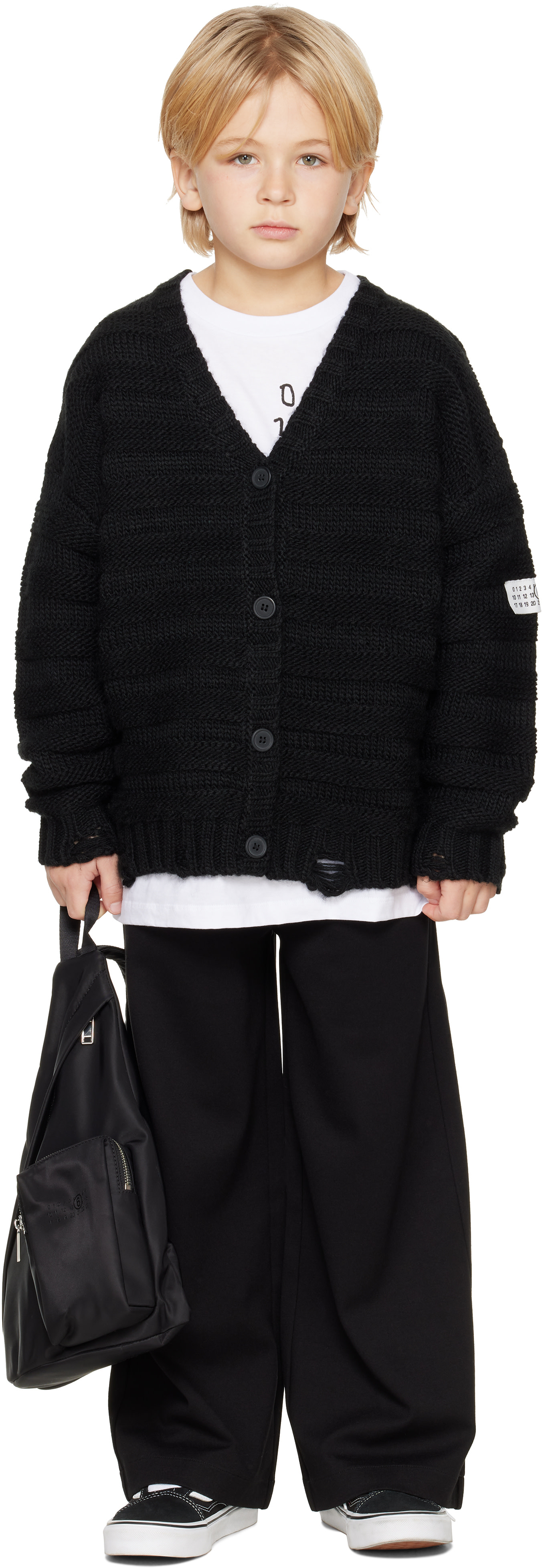 MM6 Maison Margiela - Kids Black Triangle Sling Backpack