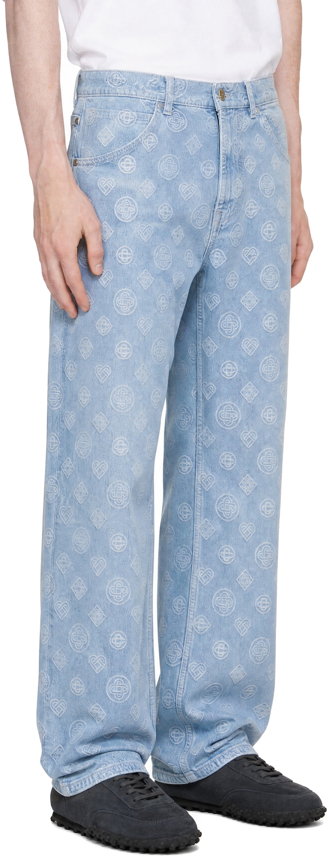 Casablanca - Jean décontracté bleu à monogrammes