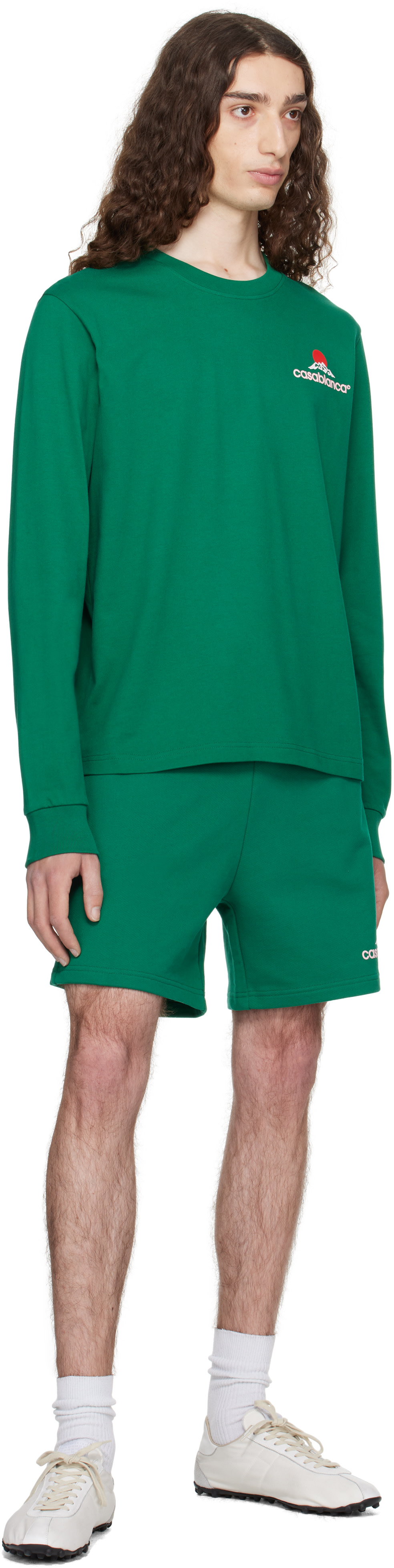 Casablanca: Green Montagne Long Sleeve T-shirt | SSENSE