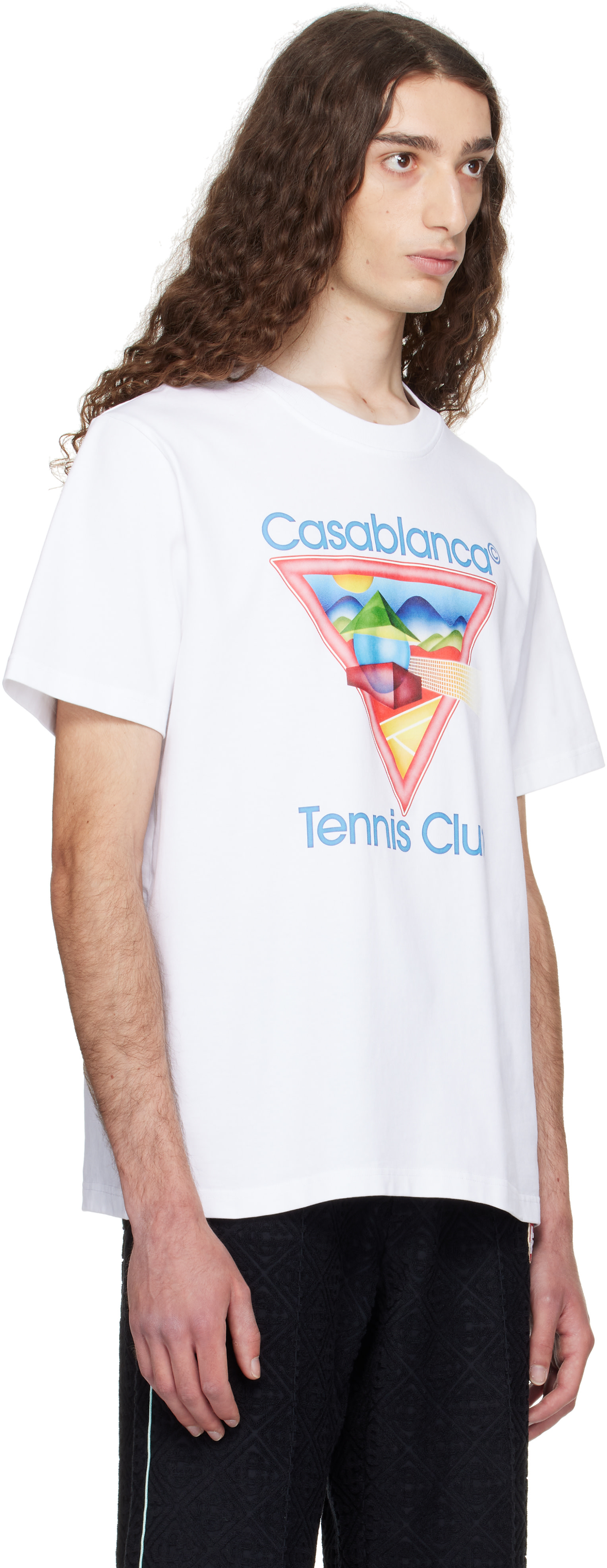 Casablanca Tシャツ Black Tennis Landscape Short Sleeve T-Shirt | Casablanca Paris