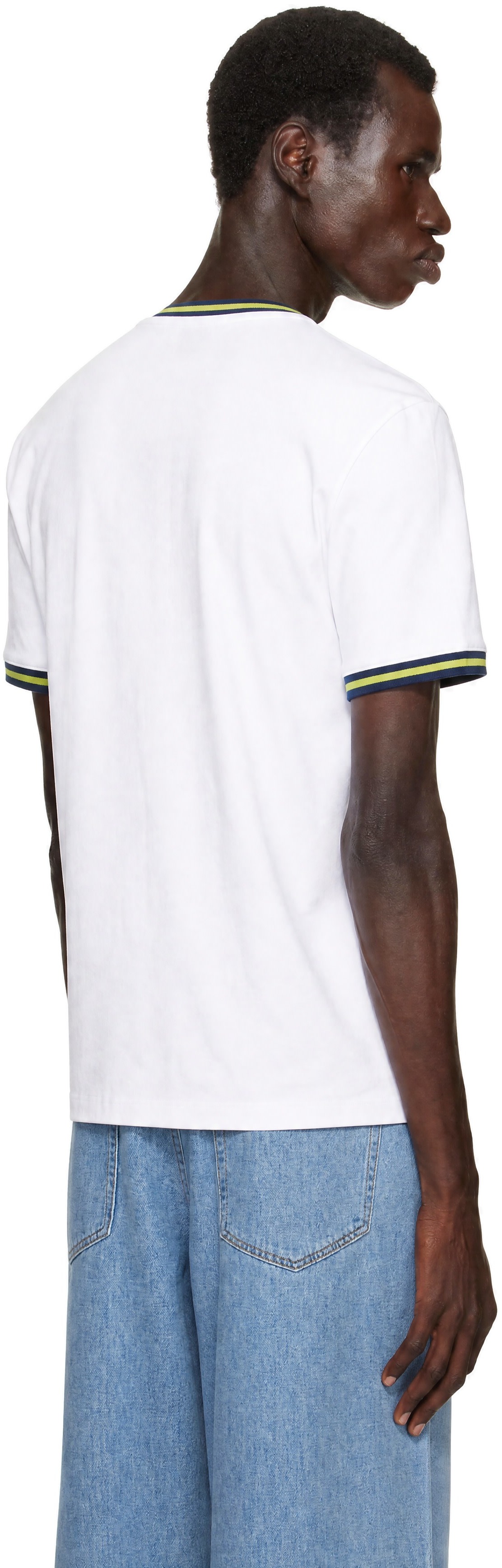 Casablanca: White Contrast Ringer Kawaii Tennis Ball T-shirt | SSENSE Casablanca: White Contrast Ringer Kawaii Tennis Ball T-shirt | SSENSE