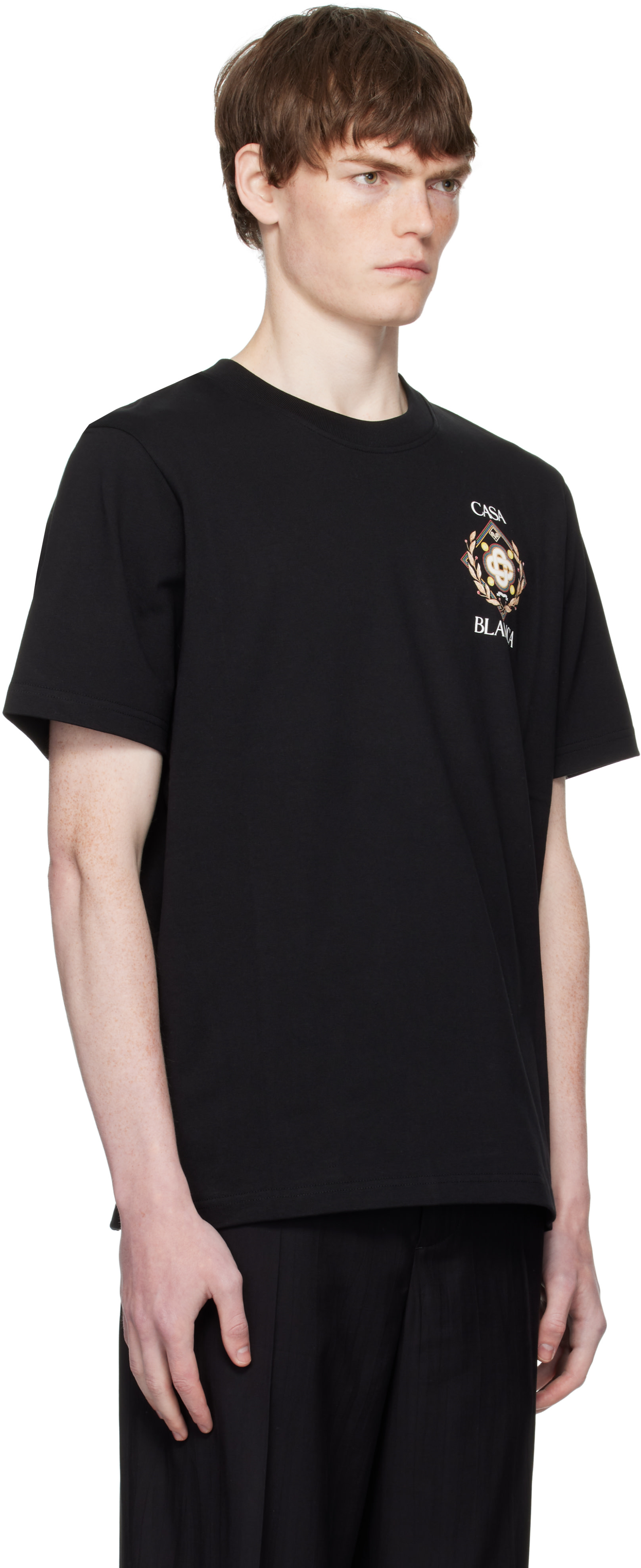 Casablanca: Black Tennis Club Icon Short-Sleeve T-Shirt | SSENSE