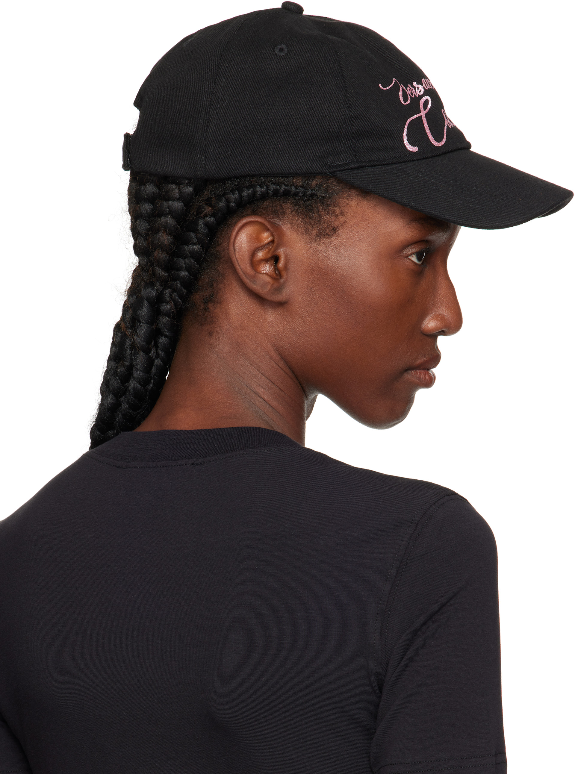 Black versace baseball cap Logo Embroidered Baseball Cap Black | VERSACE main image 3