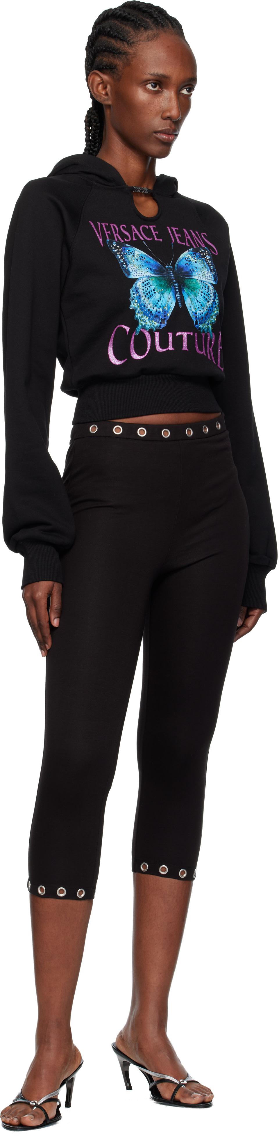 Versace Jeans Couture - Pull à capuche noir à logo
