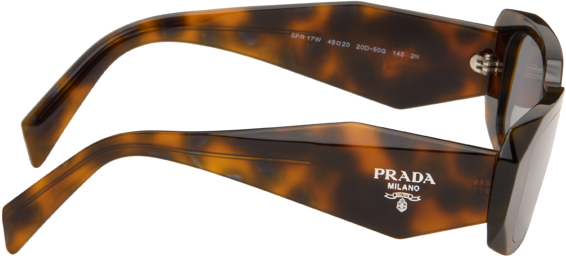 Prada Eyewear - 브라운 심볼 렉탱글 선글라스