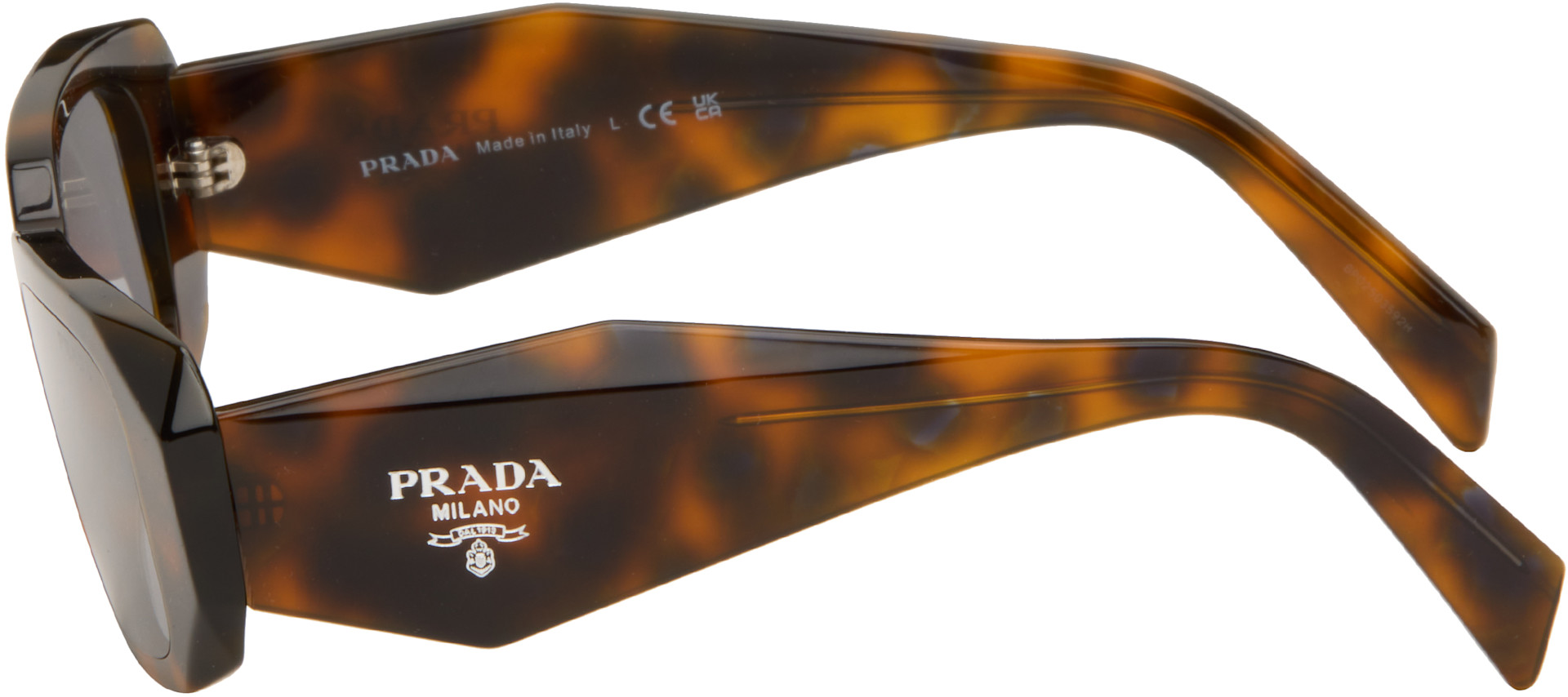 Prada Eyewear - 브라운 심볼 렉탱글 선글라스