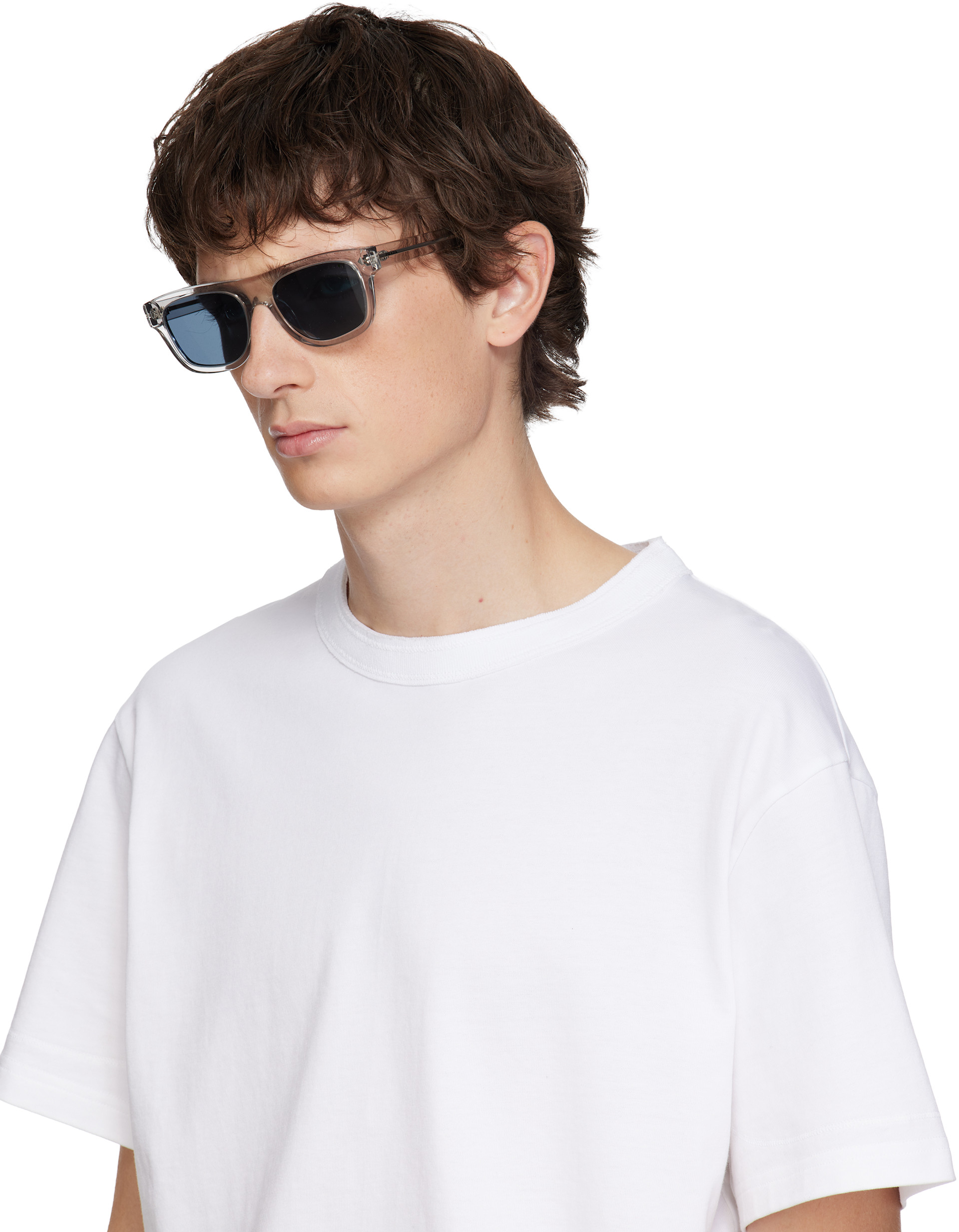 Prada Eyewear: Transparent Iconic Metal Plaque Sunglasses | SSENSE