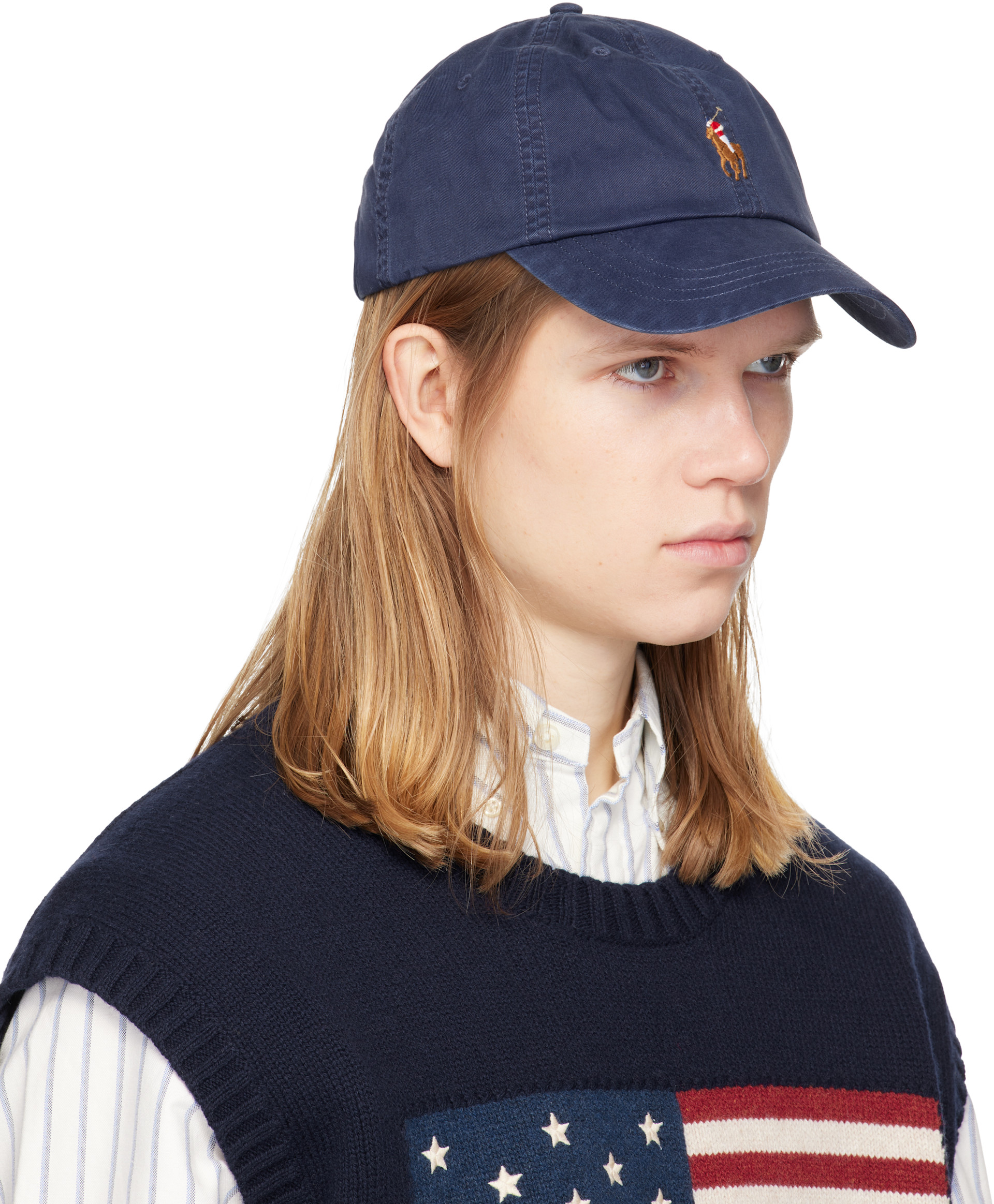 Polo Ralph Lauren: ネイビー ストレッチコットン ツイル ベースボール