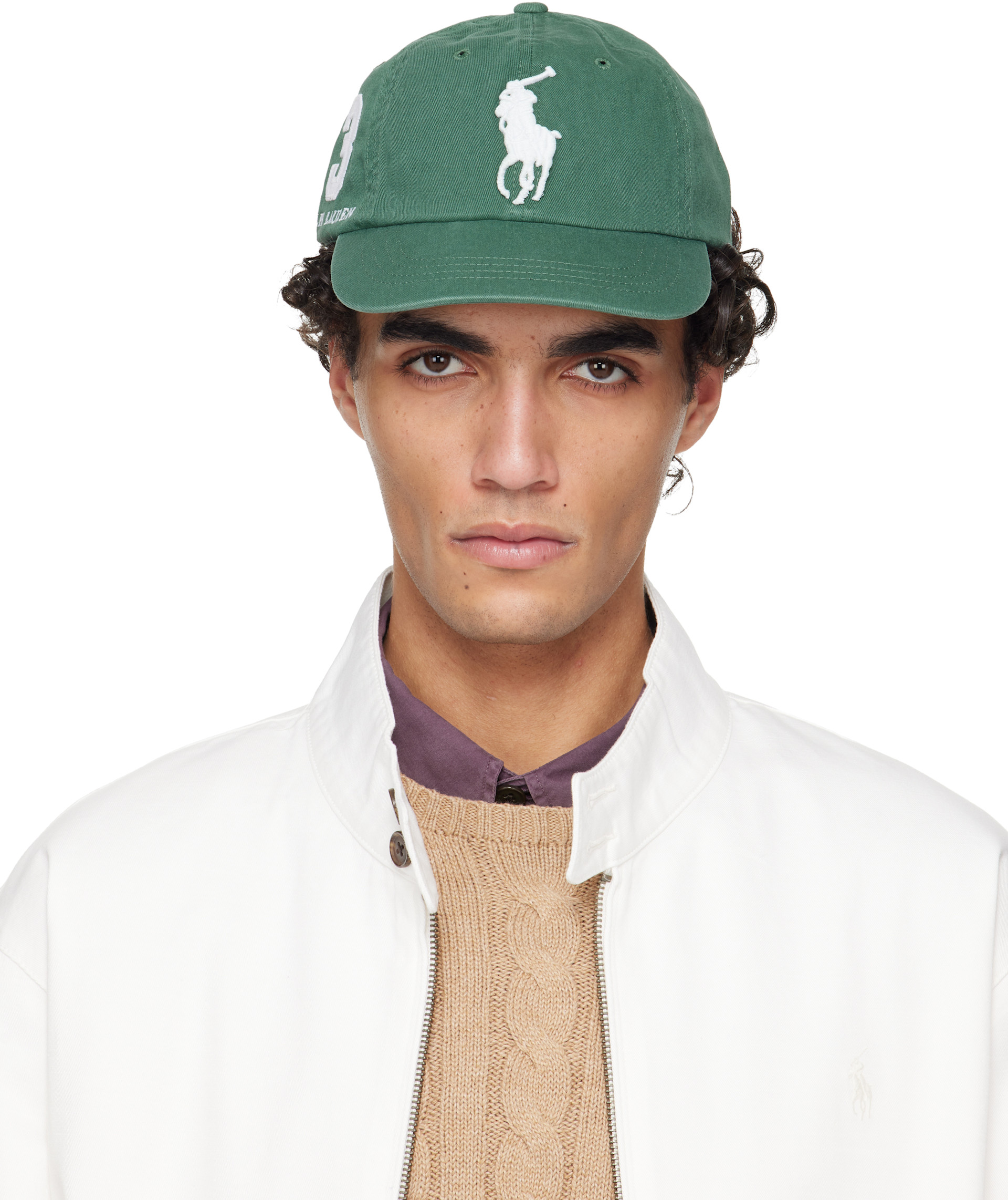 Polo Ralph Lauren: グリーン Big Pony ツイル ベースボールキャップ