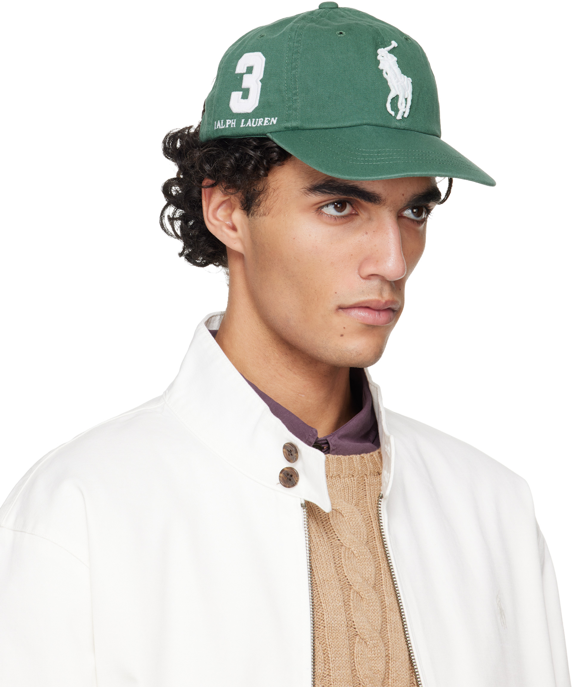 Polo Ralph Lauren: グリーン Big Pony ツイル ベースボールキャップ 