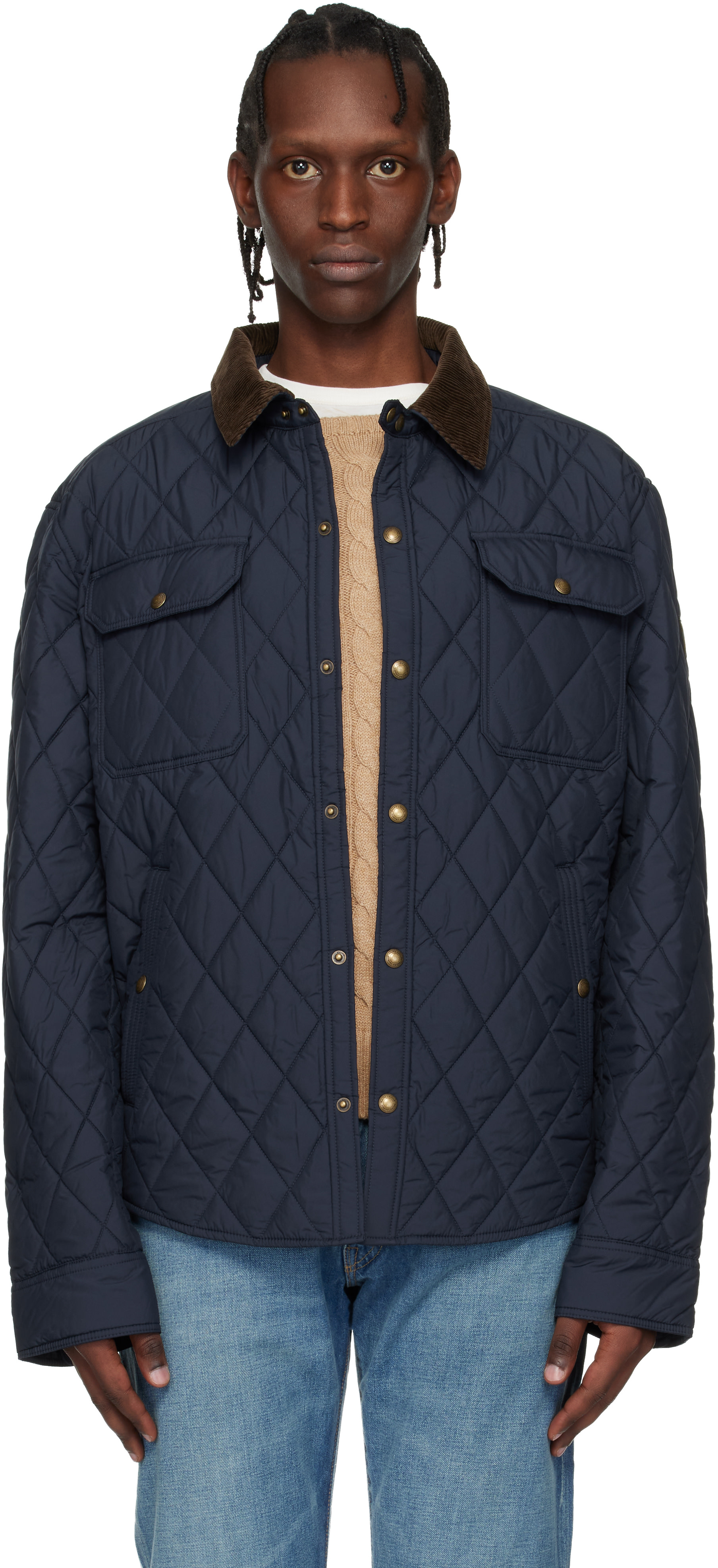 Polo Ralph Lauren: ネイビー 'The Beaton Quilted Shacket