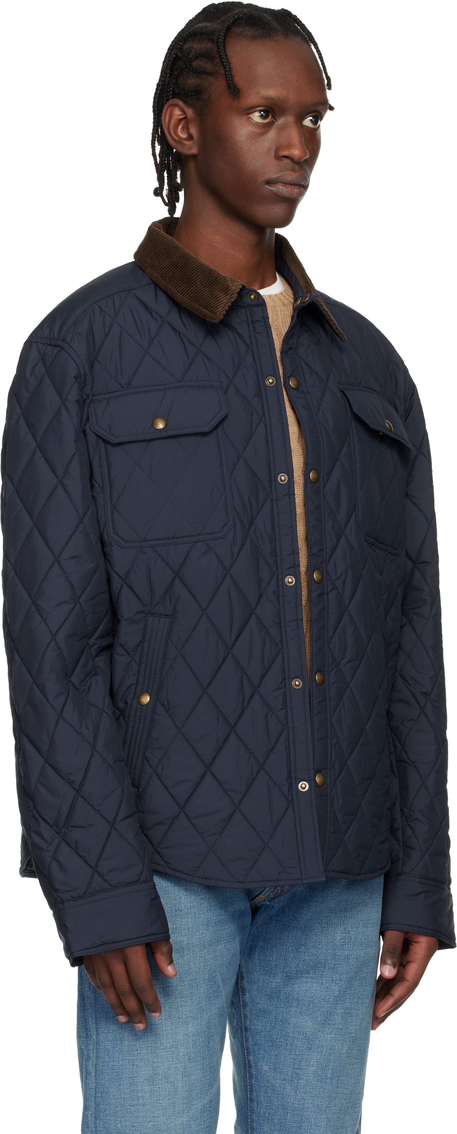 Polo Ralph Lauren: ネイビー 'The Beaton Quilted Shacket