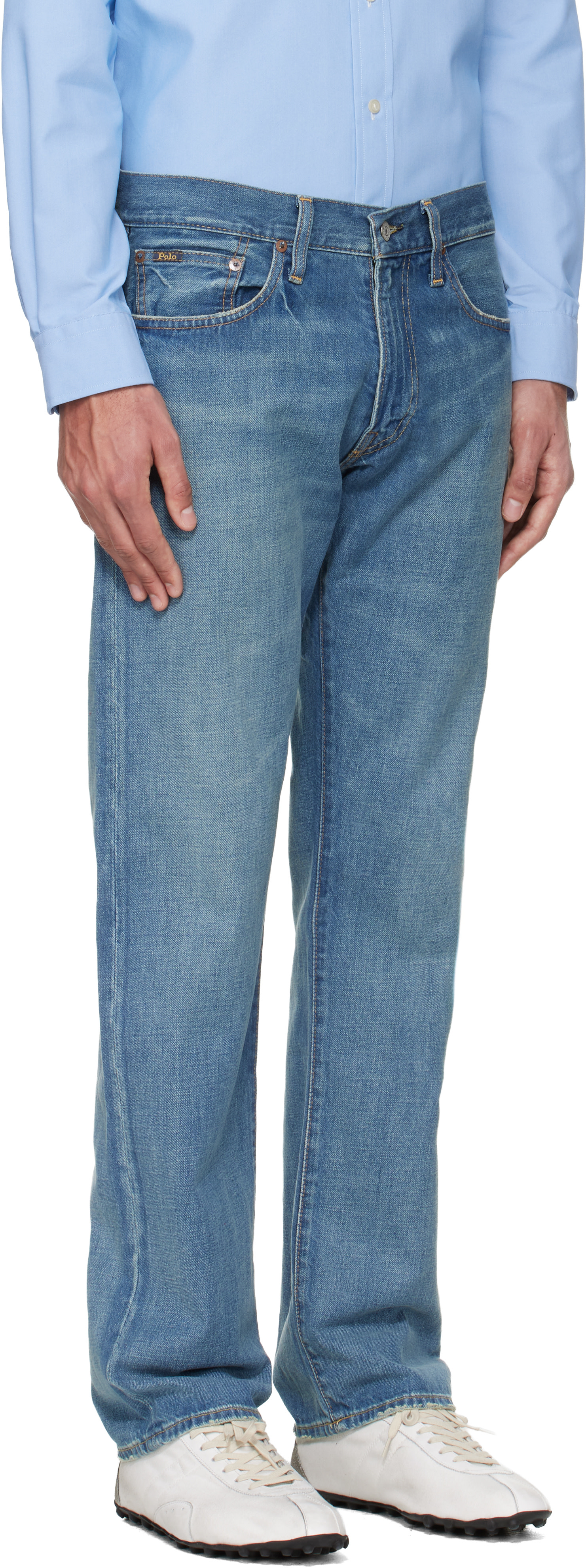 Polo Ralph Lauren: Blue 3x1 Rigid Denim Jeans | SSENSE