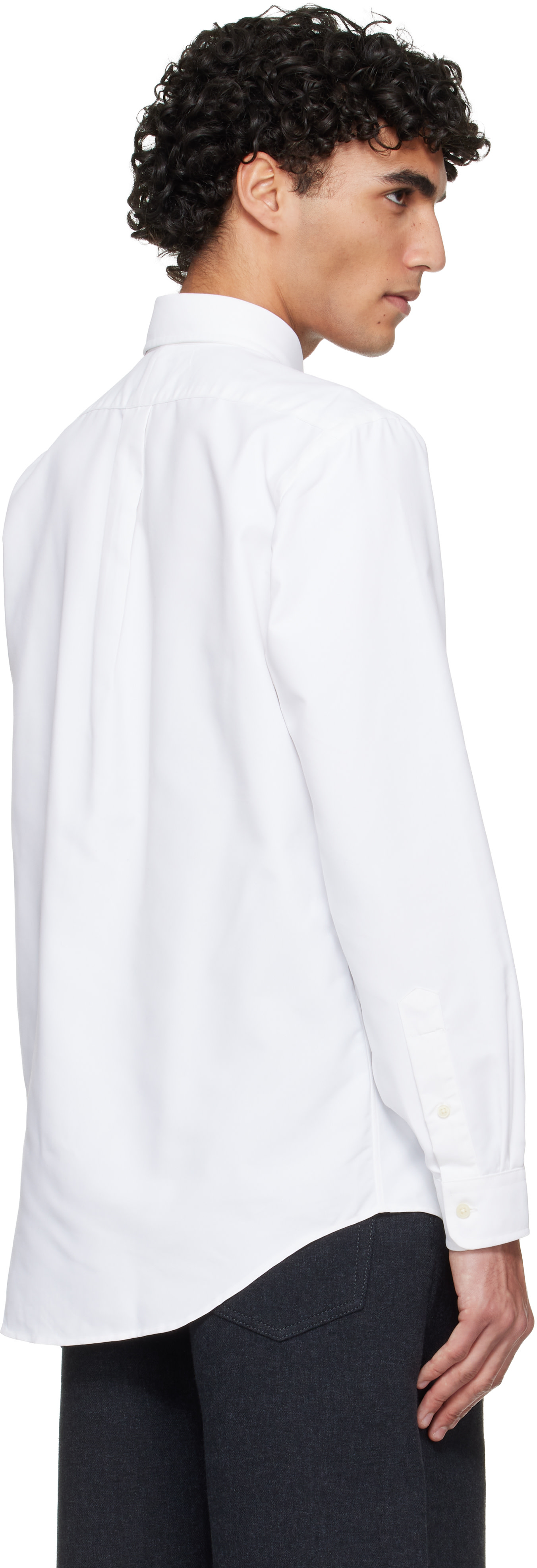 Polo Ralph Lauren: White Long Sleeve Oxford Sport Shirt | SSENSE