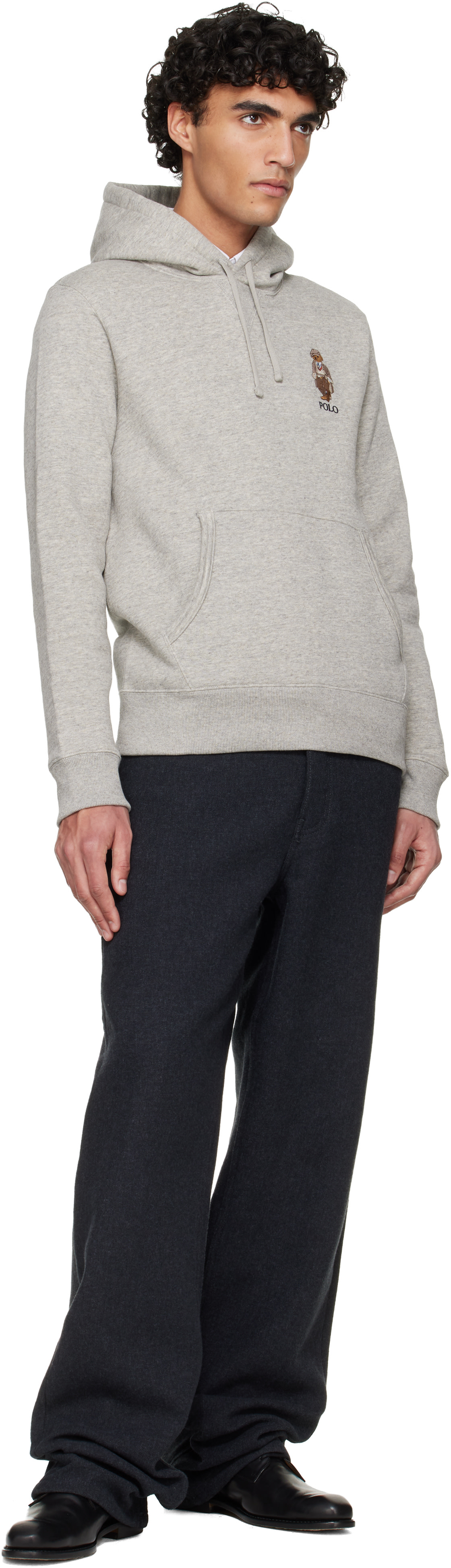 Ralph Lauren Polo Bear Hoodie XL グレー Polo Ralph Lauren: Gray 'Polo Bear' Fleece Hoodie | SSENSE