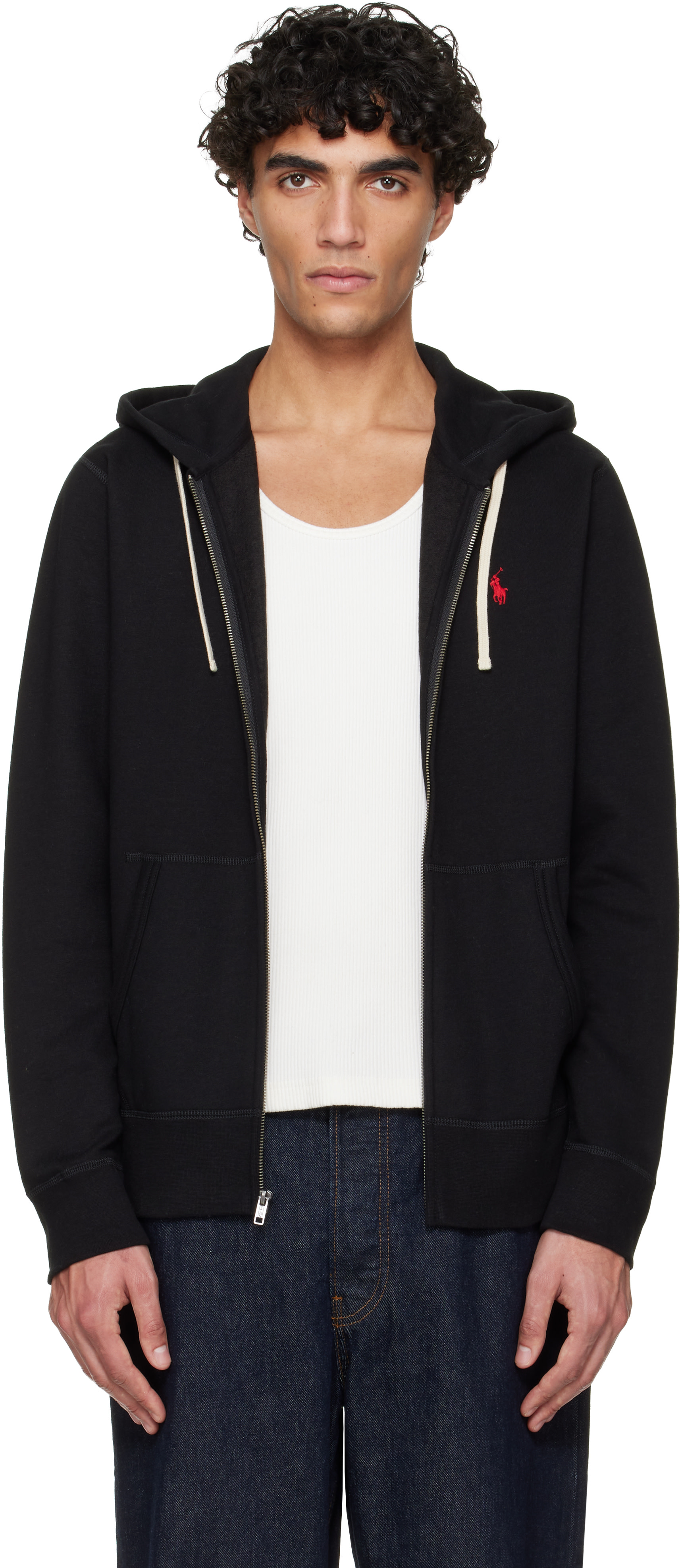 トップス Polo Ralph Lauren Black Full-Zip Hoodie Polo Ralph Lauren Double-Knit Full-Zip Hoodie Polo Black Men's - US