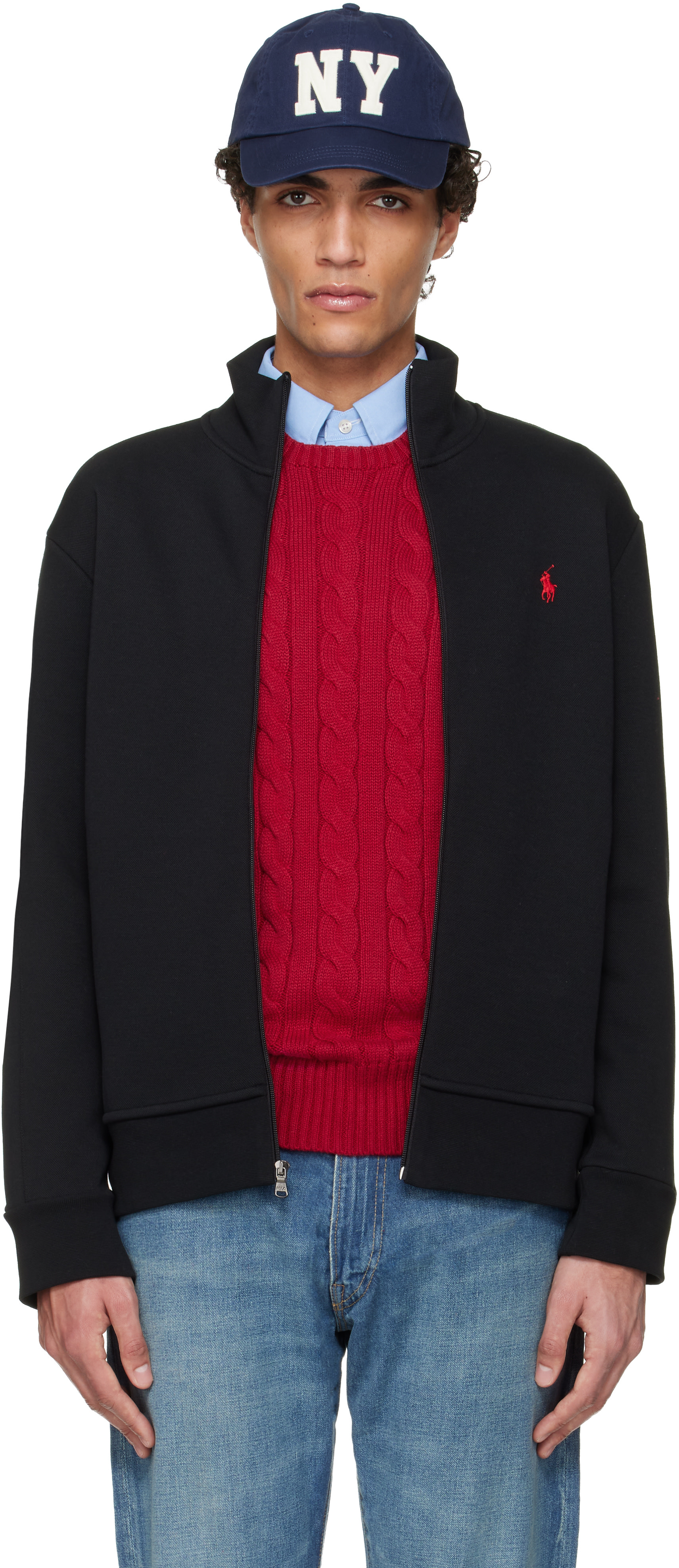 Polo Ralph Lauren: ブラック Double Knit 長袖トラックジャケット