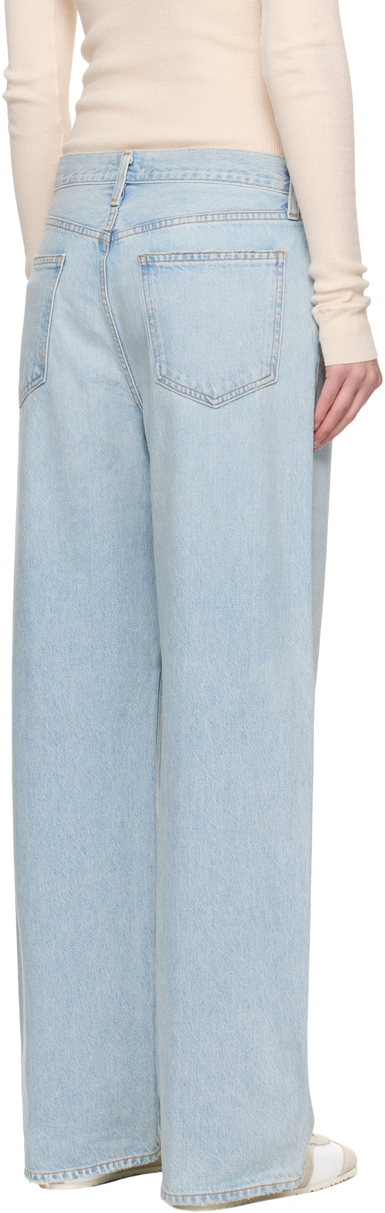 AGOLDE - Jean ample bleu à taille basse