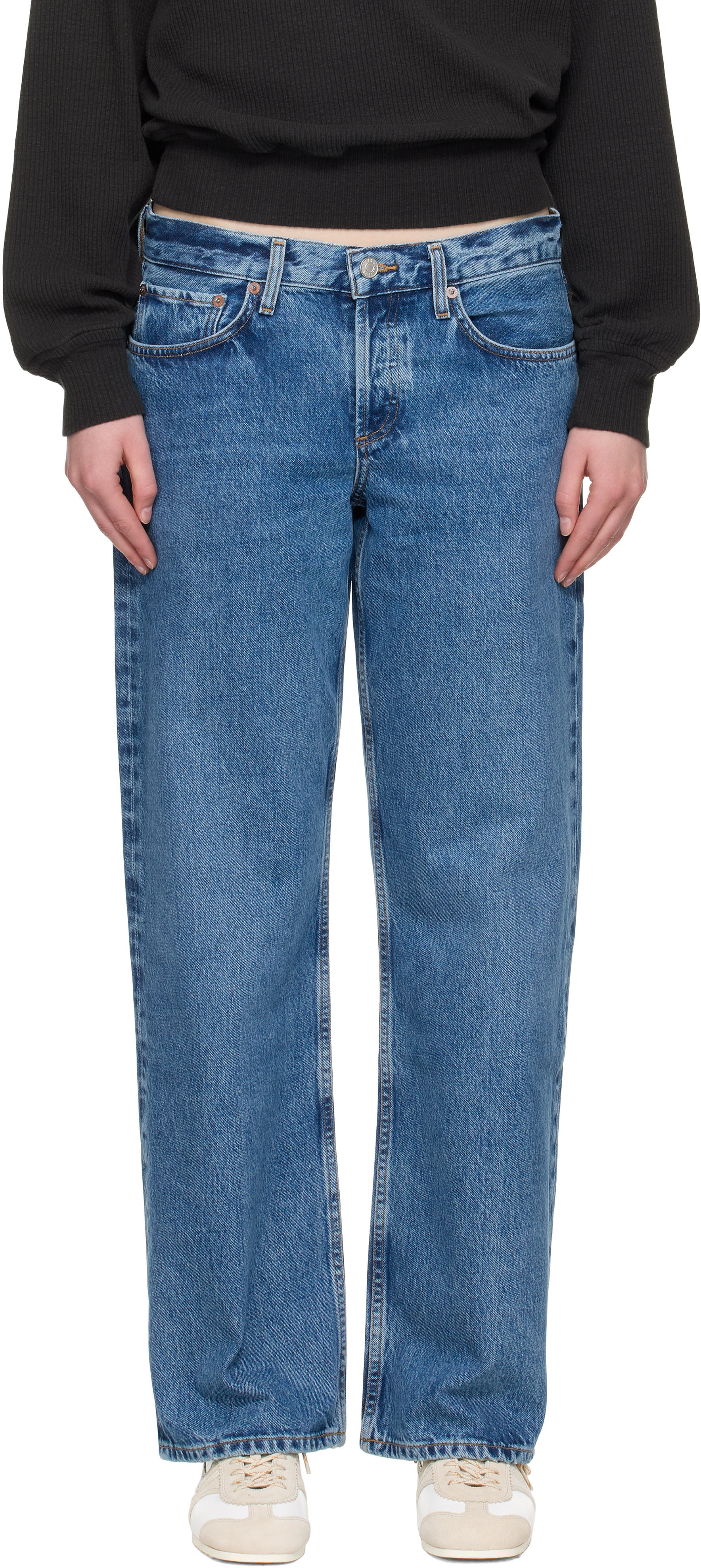 AGOLDE: Blue Low Rise Loose Jeans | SSENSE