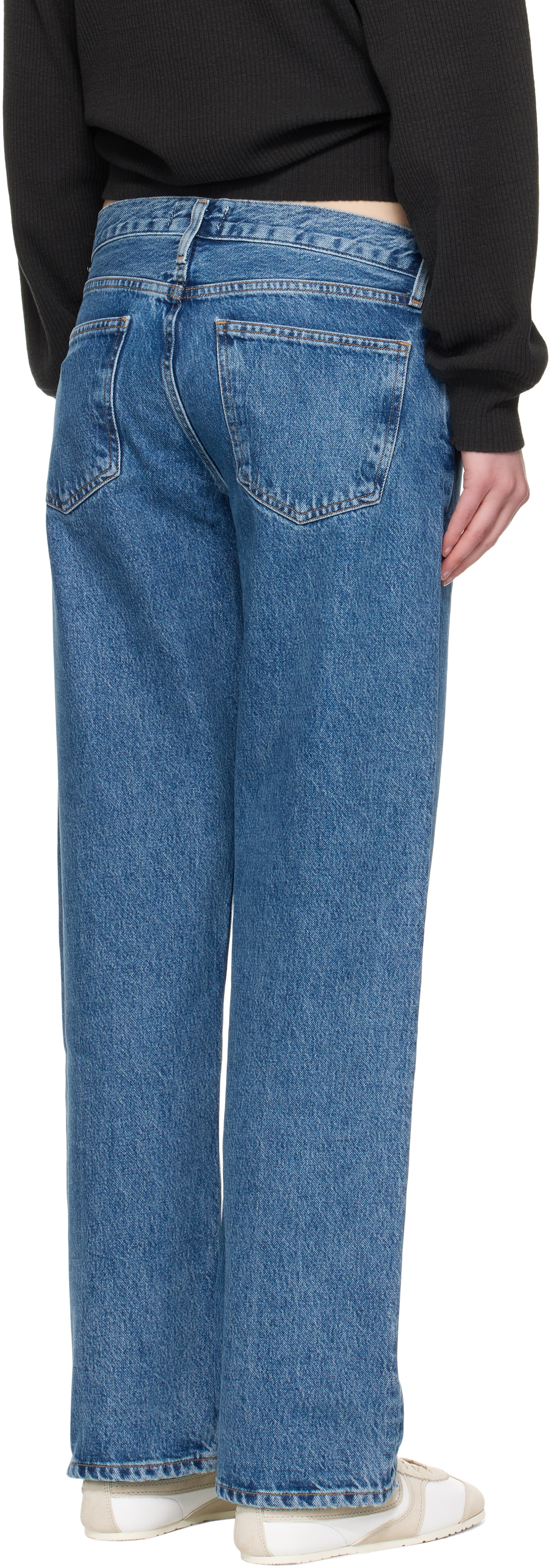 AGOLDE - Jean décontracté bleu à taille basse
