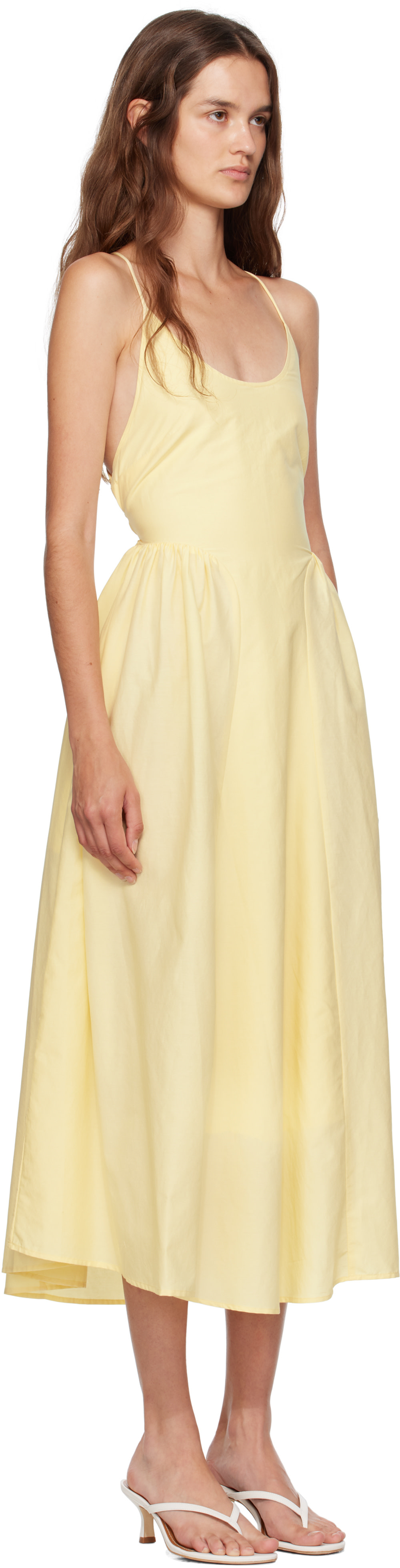 Silk Laundry - Robe midi Dive jaune